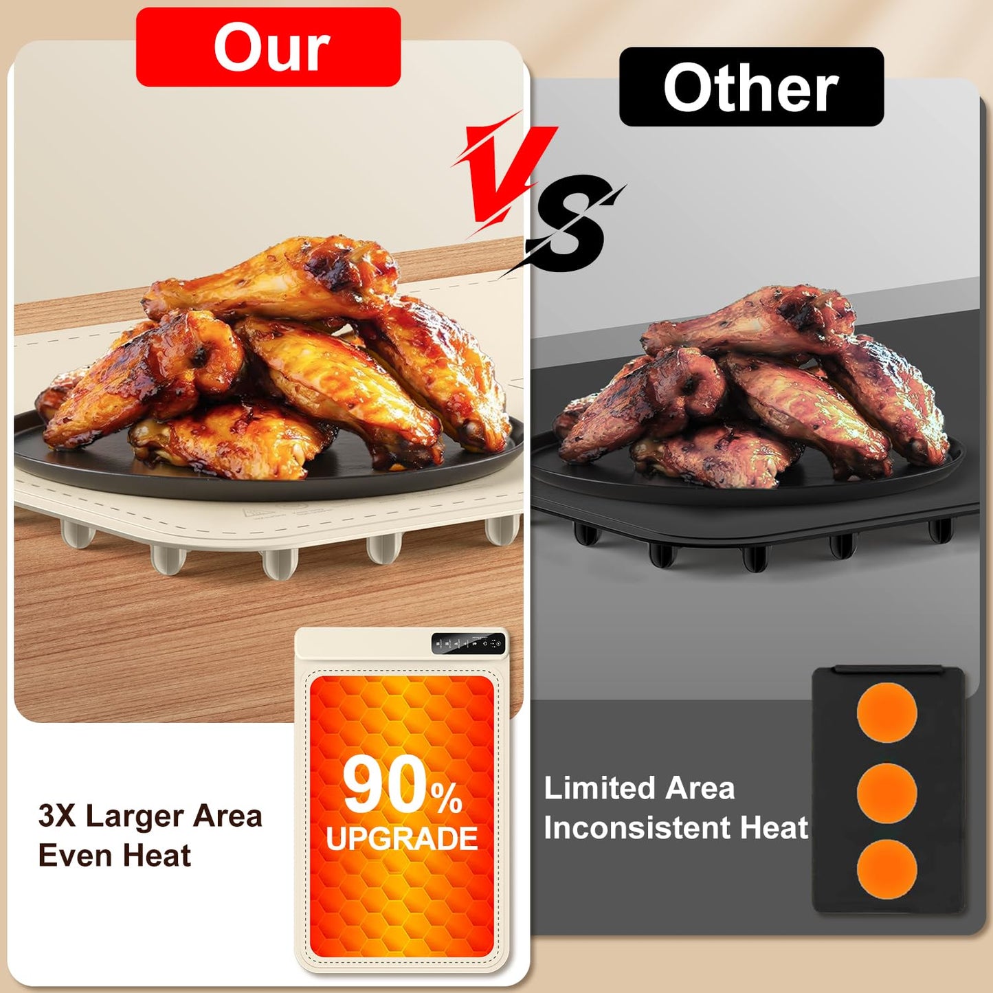 Warming Mat for Food –Electric Food Warming Tray for Buffet withFast Heating Mat with Timer and 4 Heat Levels, Portable Rollable Food Warming Mat for Countertop Portable Heating Pad for Parties Family
