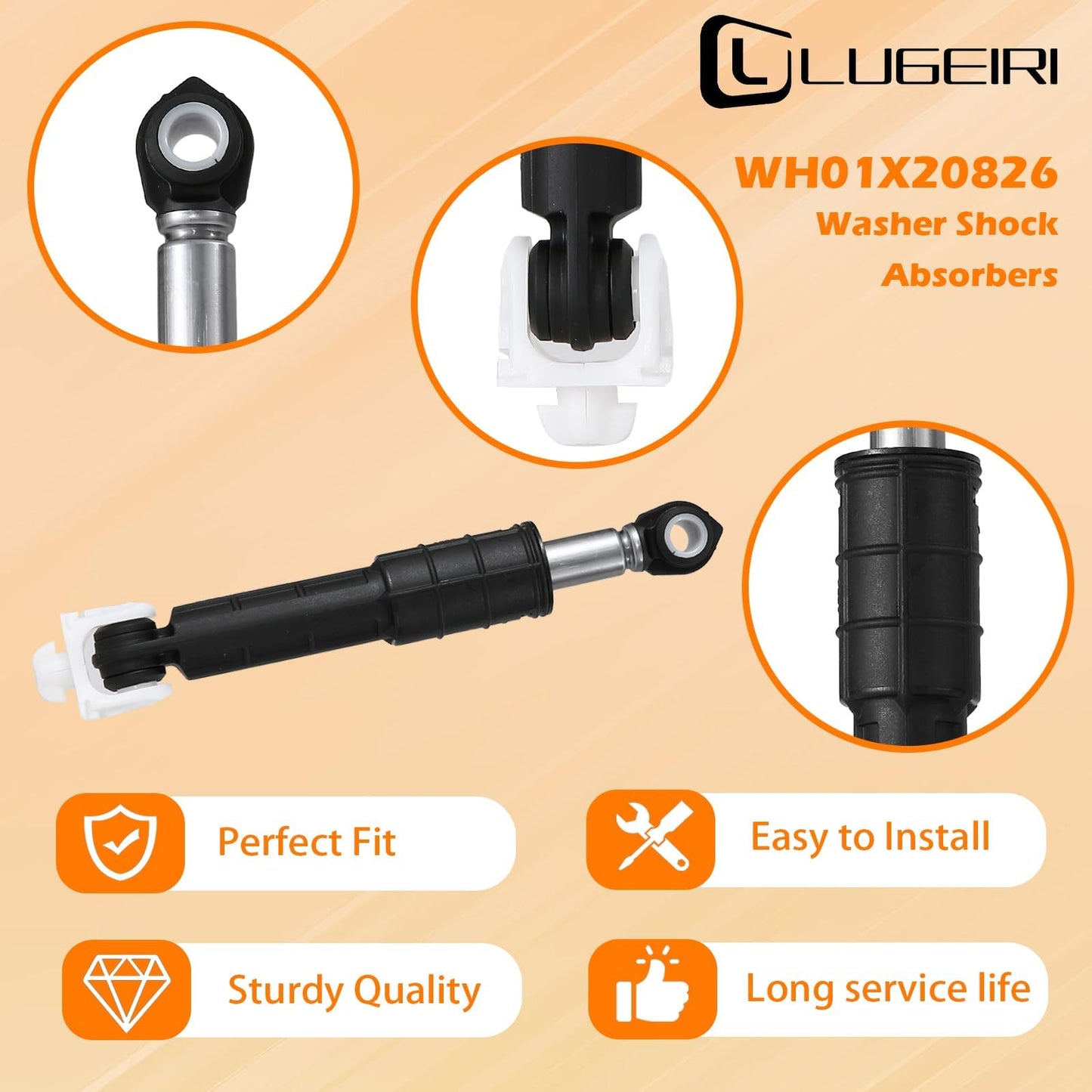 WH01X20826 GFW450SSM1WW GFW450SPM1DG Washer Shock Absorbers Compatible with G.E Front Loading Washers GFWS1700H0WW GFW450SSK0WW GFWN1600J1WW WCVH6800J2WW GFAN1000L2WW GFWN1100H0WW WPDH8800J1MG
