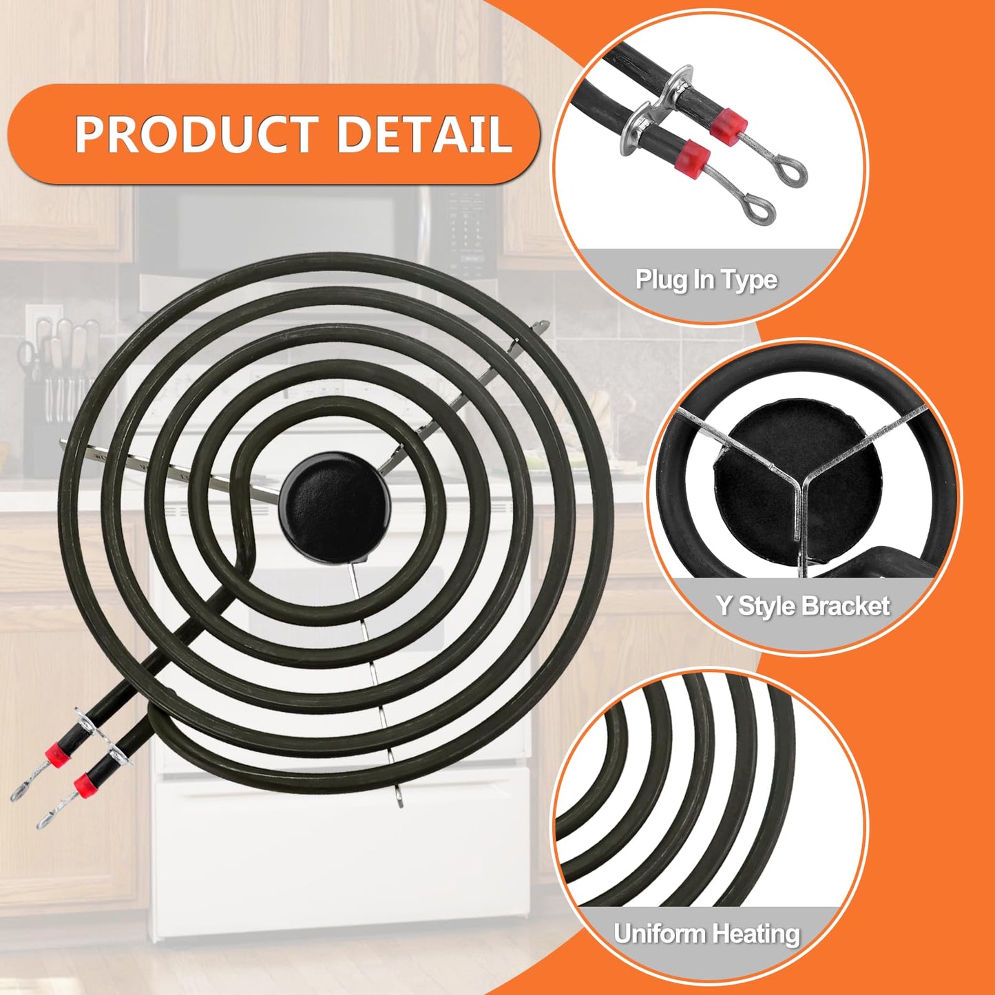 W10290350 W10290353 Porcelain Burner Drip Pan Bowls & MP22YA Electric Range Burner Element Unit Set by Cenipar-Compatible with Whirl-pool Frigi-daire Ama-na Range Oven/Stove