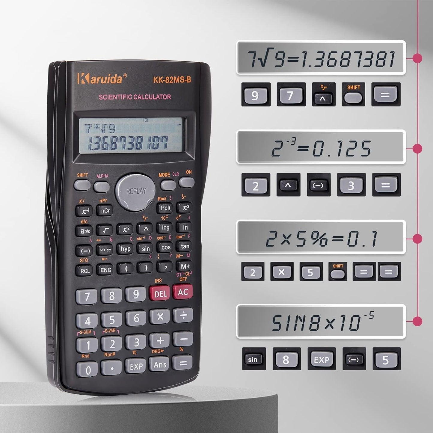 Flutesan 15 Pieces 2 Line Engineering Scientific Calculator Bulk Function Math Calculator Large Display for Student Teacher Classroom High School College School, AAA Batteries Included