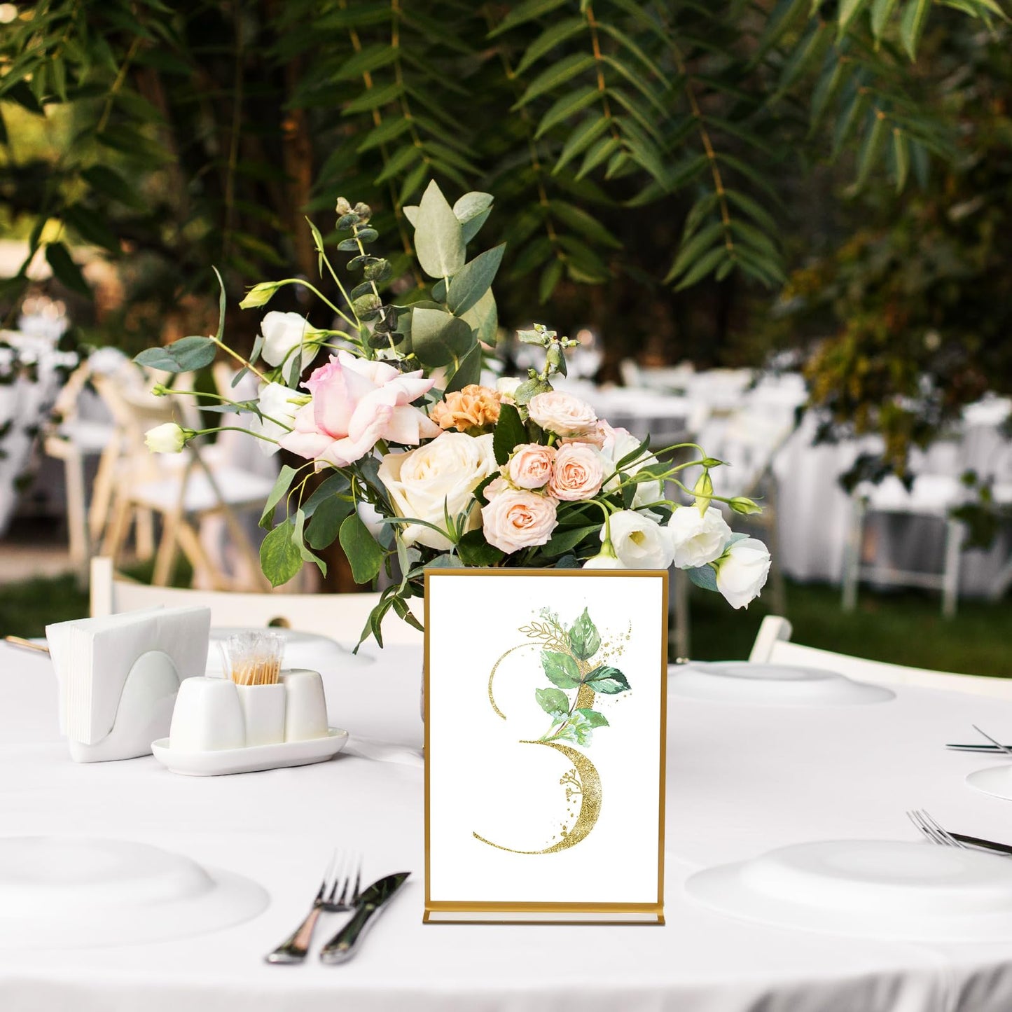 Tcevily 30 Pcs Gold Acrylic Sign Holder 4 x 6 Inch, Gold Picture Frames Double Sided Clear Wedding Table Number Holders for Wedding Restaurant Office Home Store Numbers Signs ﻿ (4 x 6 inch)