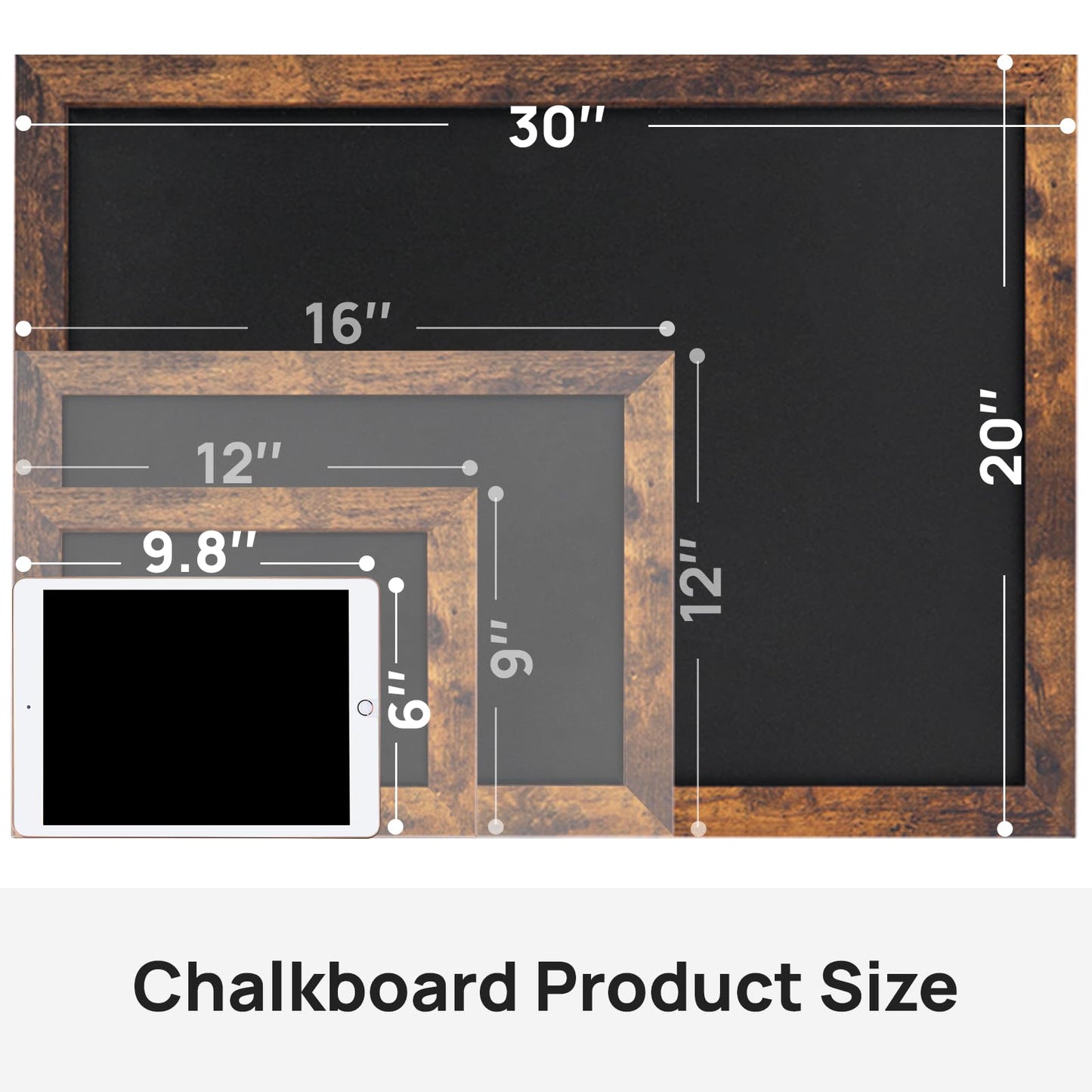 JEFURE Magnetic Chalkboard, 20x30 Inches Blackboard for Wall, Black Dry Erase Board for School, Office, Home, Bar and Restaurant Menu
