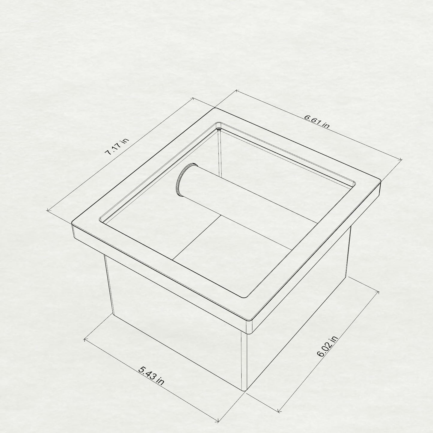 Bottomless Coffee Knock Box, Stainless Steel Espresso Knock Box Chute for Coffee Grounds, Counter Mounted Knock Box, Open Bottom Countertop Knock Box for Commercial Coffee Shop Office Home
