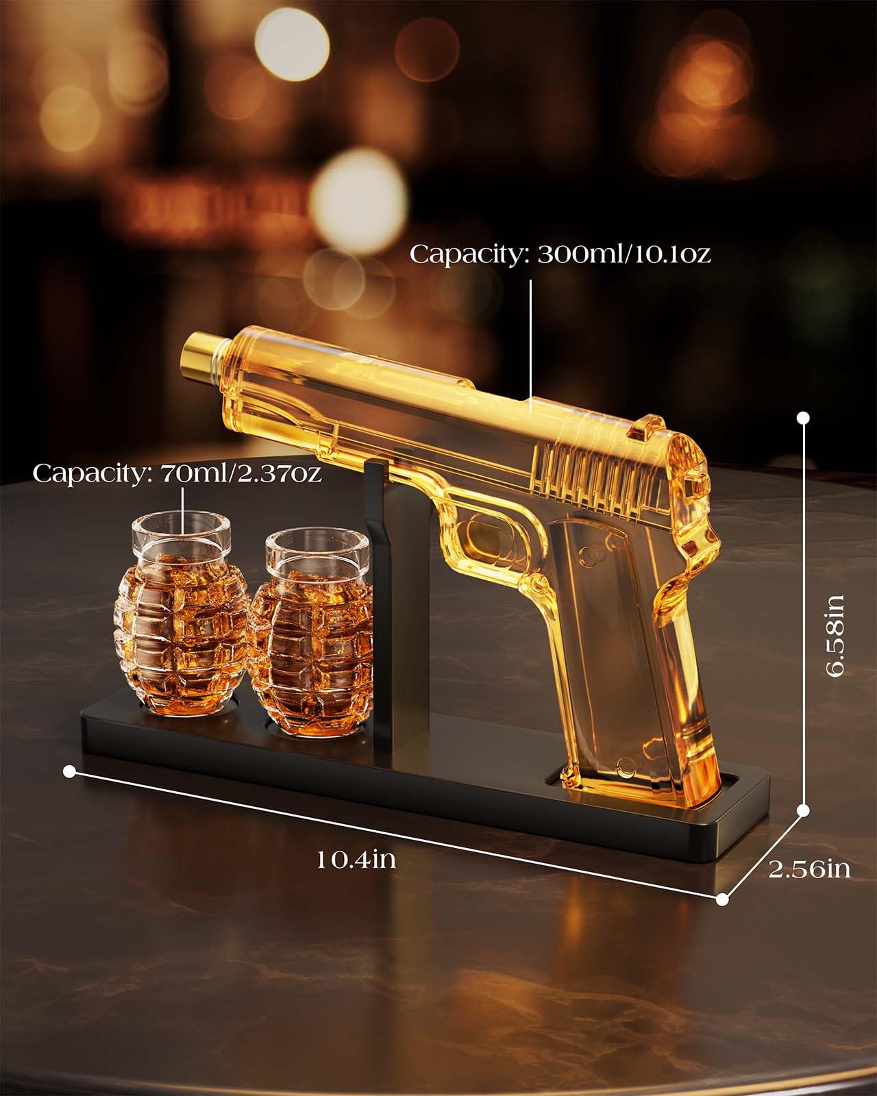 Gifts for Men Dad, Whiskey Decanter Set with 2 Glasses, Ideas for Father, Husband, Boyfriend, Brother, Military Enthusiasts, Birthday, Anniversary, Valentine's Day, Drinking Accessories for Home Bar