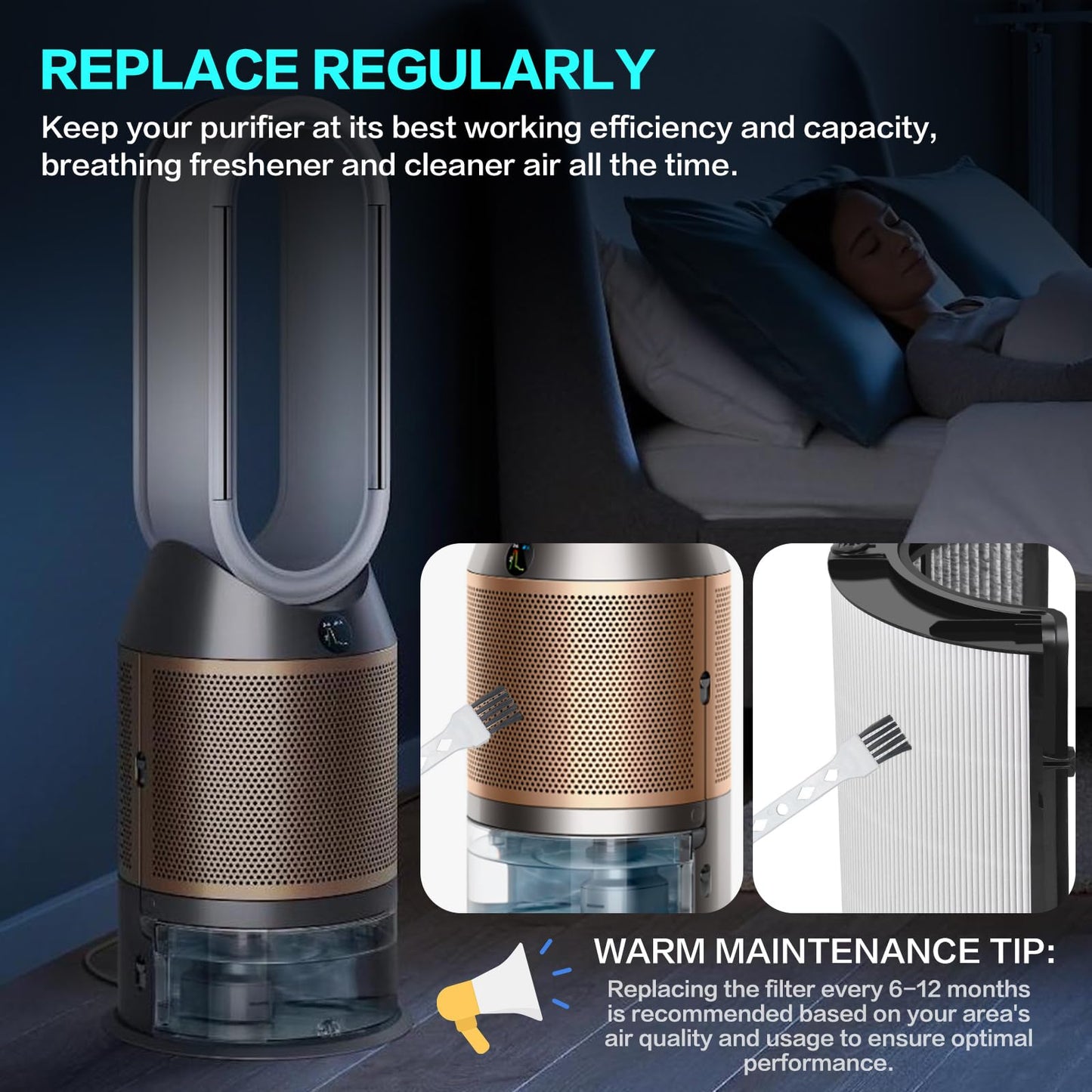 2 Pack 360° Combi 2-in-1 H13 HEPA + Carbon Replacement Filter for Dyson PC1 HP1 TP11 HP11 TP10 HP10 HP09 TP09 HP07 TP07 TP06 HP06 PH04 PH03 PH02 PH01 DP04 HP4B PH3A TP7A TP7C TP4A TP4B Purifier