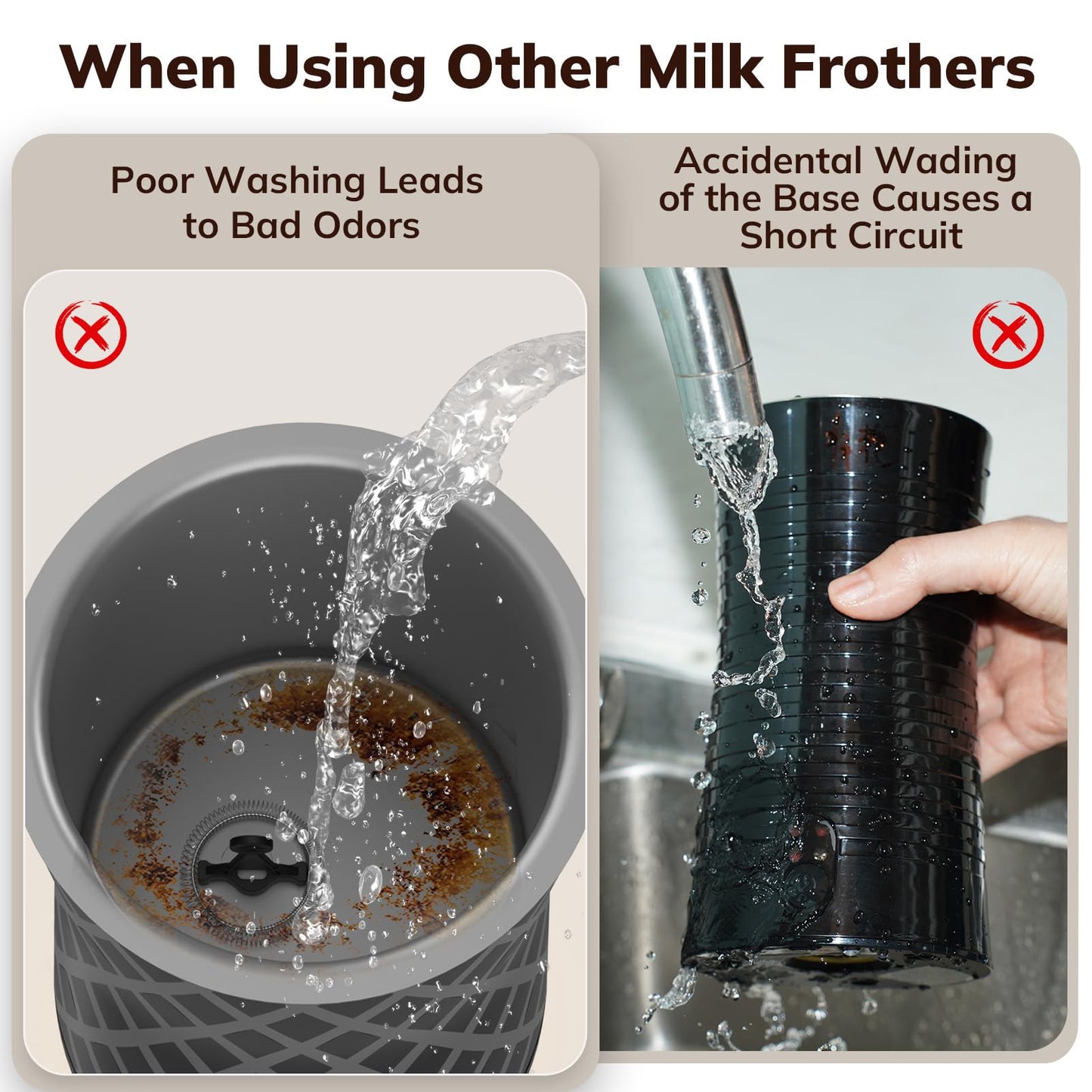 Large Electric Milk Frother and Steamer, 16.9oz/500ml Milk Steamer and Frother for Latte or Hot Chocolate, Dishwasher Safe, BPA Free, 6 Functions, Enjoy Perfect Milk Froth in 2 Min (Black-Glass)