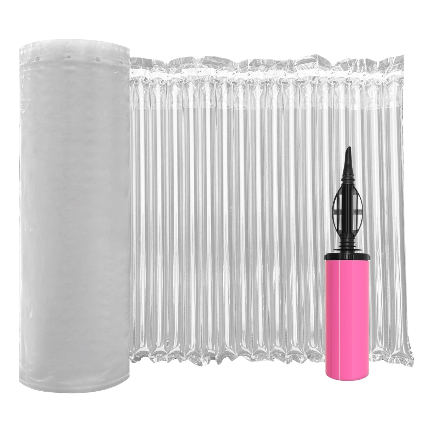Hijelyn Large Bubble Cushioning Wrap for Packing 15.75inch*164feet Inflatable Air Pillows for Shipping & Moving Fragile Items Heavy Duty Wine Packaging Glass Bottle Packing Material with Pump, 55um