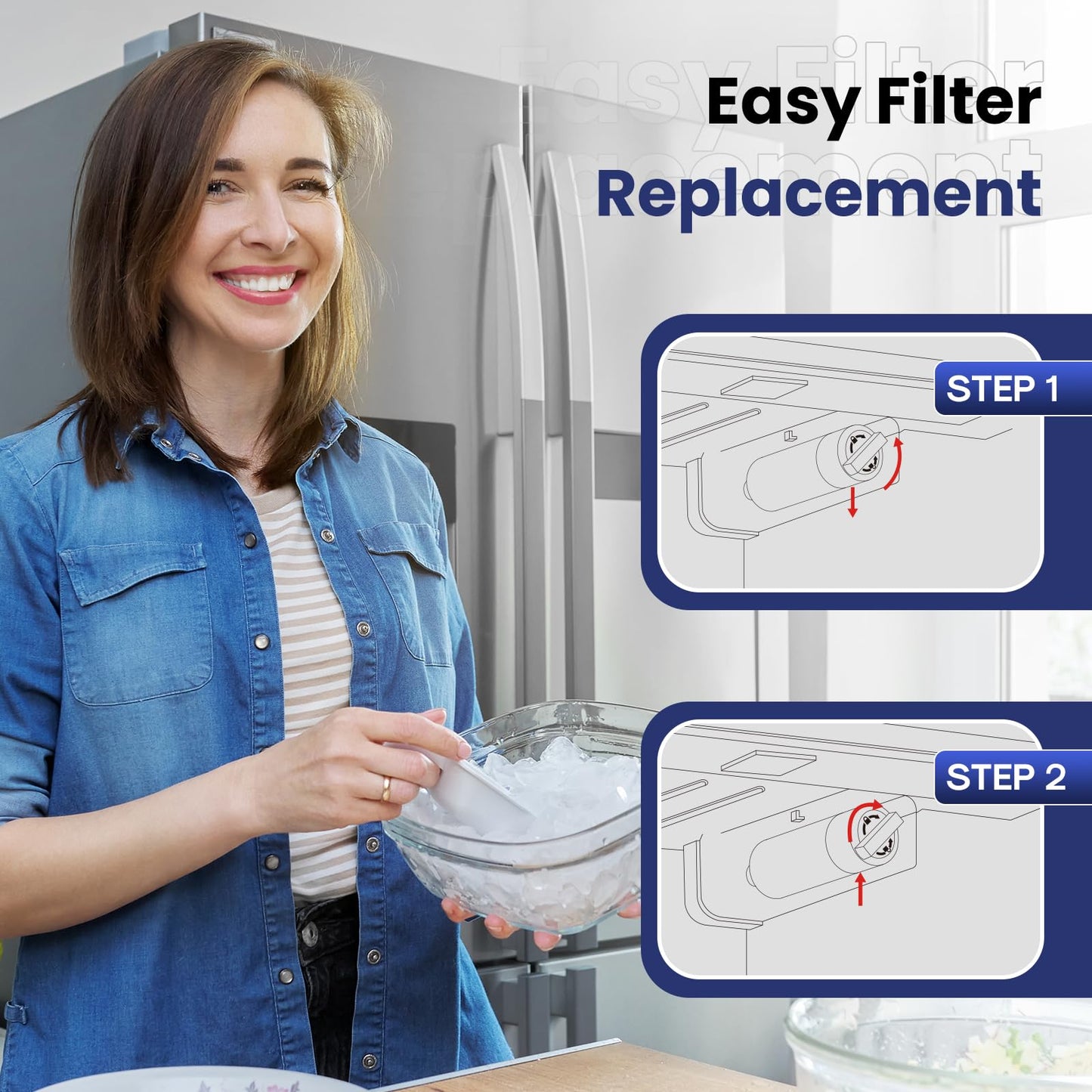 FrigiLife BORPLFTR55 Replacement for Bosch Ultra Clarity Pro BORPLFTR50, 12033030, 12028325, 11025825, 11032531, B36CT80SNS, B36CL80ENS, WFC100MF, WFS200MF, RA450022, 2PACK