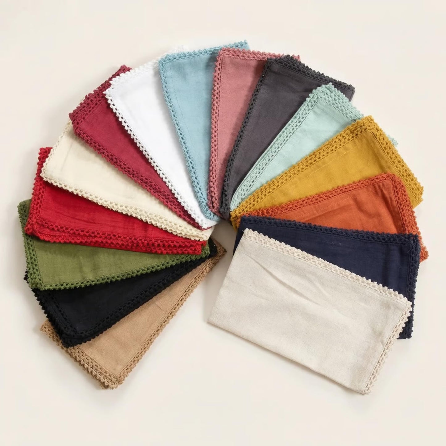 ACCENTHOME Natural Cloth Napkins Set of 12 18x18 inch Cotton Dinner Napkins - Washable Soft Premium Hotel Quality Reusable Napkins Perfect Table Napkins for Family Dinners, Weddings & Everyday Use