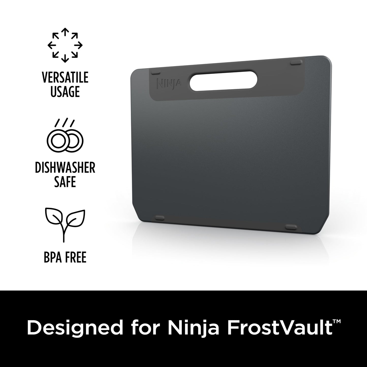 Ninja FrostVault Cooler Divider Insert & Cutting Board, Multipurpose Removable Divider, Easy to Clean, Dishwasher Safe, Designed to Fit Ninja FrostVault Hard Coolers, Black, XSKCUTBRDDIVDR