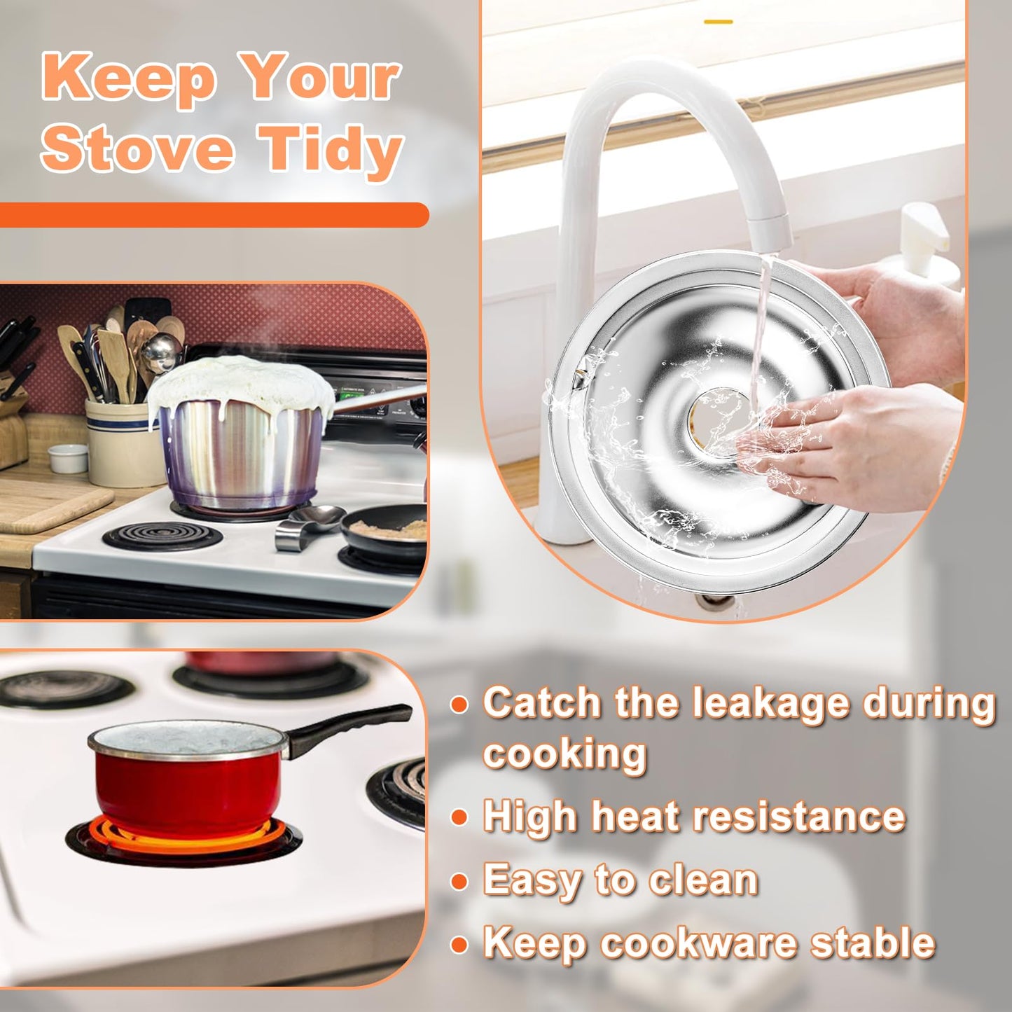 2*316048413(8") 2*316048414(6") Electric Stove Burner Drip Pans MP22YA Electric Range Burner Element Set MP15YA(6") MP21YA(8") Compatible with Frigidaire Kenmore Crosley Range Oven/Stove by Cenipar