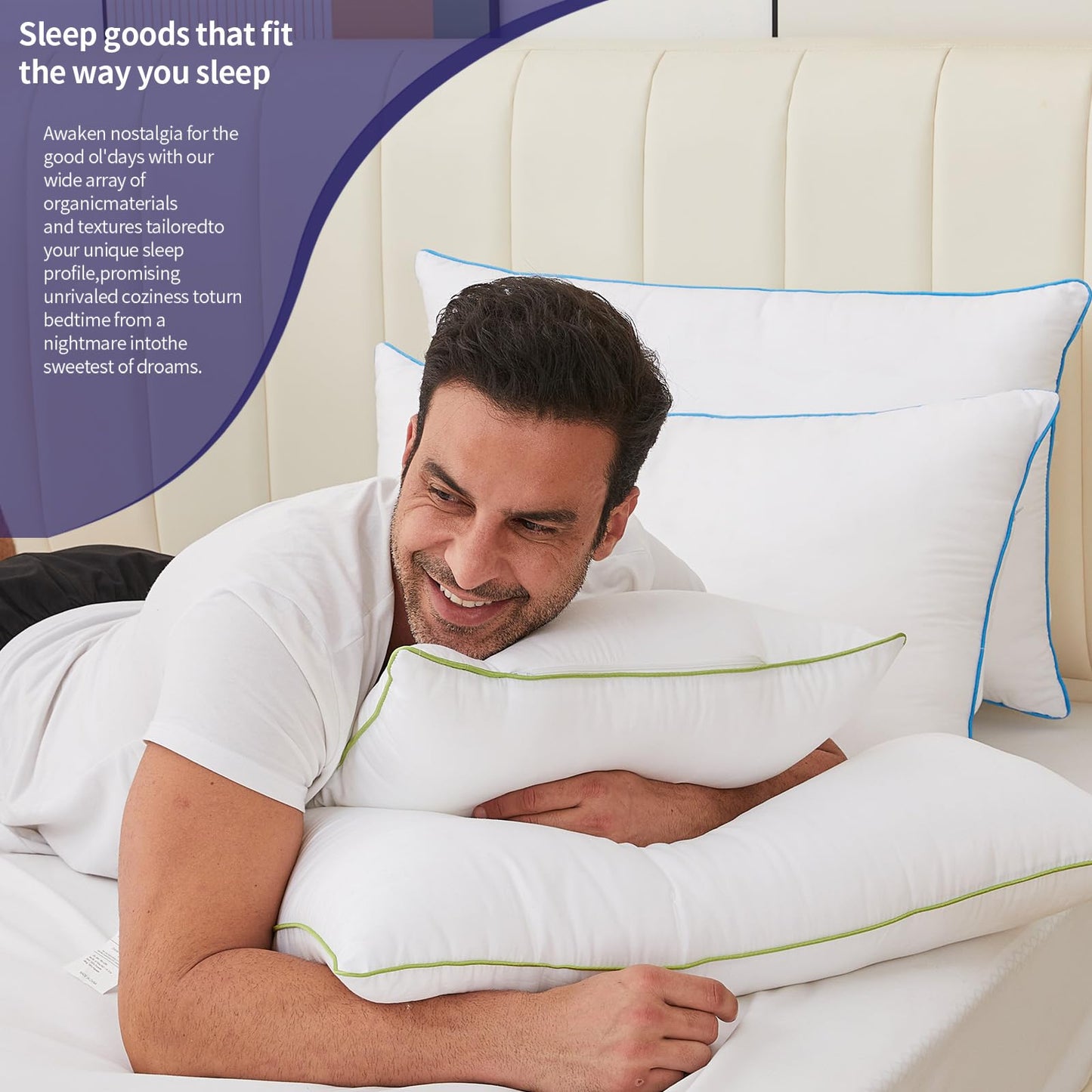 HKYLRAN Bed Pillows King Size Set of 2,for Sleeping, Adjustable King Pillows 2 Pack with Zipper, Cooling Hotel Quality with Premium Soft Down Alternative Fill