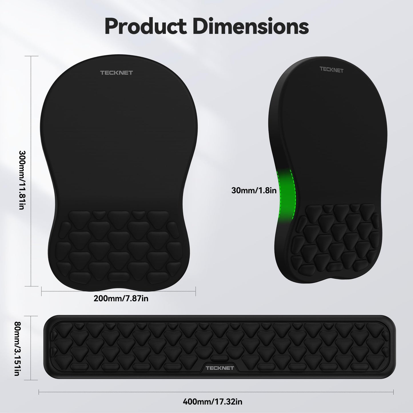 Ergonomic Mouse Pad with Wrist Rest,Keyboard Pad and Mousepad with Wrist Support,Massage Design Effectively Relieves Carpal Tunnel Syndrome Suitable for Computers and Laptops