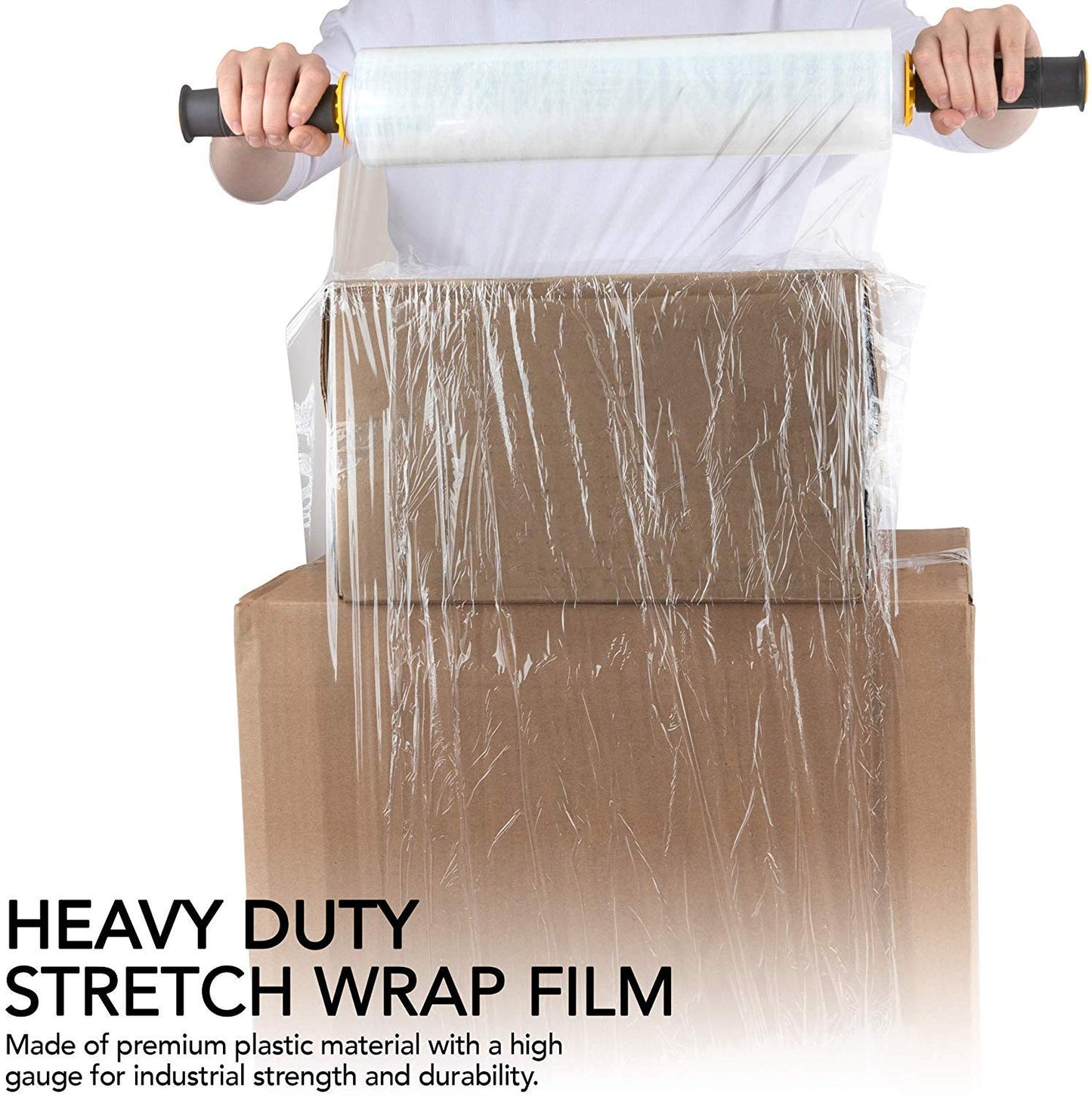 Modern Innovations 15 Inch Clear Stretch Wrap Replacement Roll (4 Refill Rolls-4000 Feet) No Handle, Shrink Wrap for Moving, Packing Supplies for Wrapping Furniture, Plastic Pallet Cling