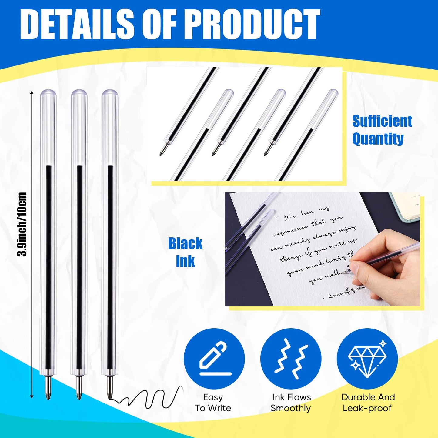 Sayglossy 200 Pcs Safety Pens 3.8 Inches Flexible Non-lethal Writing Pens for Mental Health Hospitals and Prisons