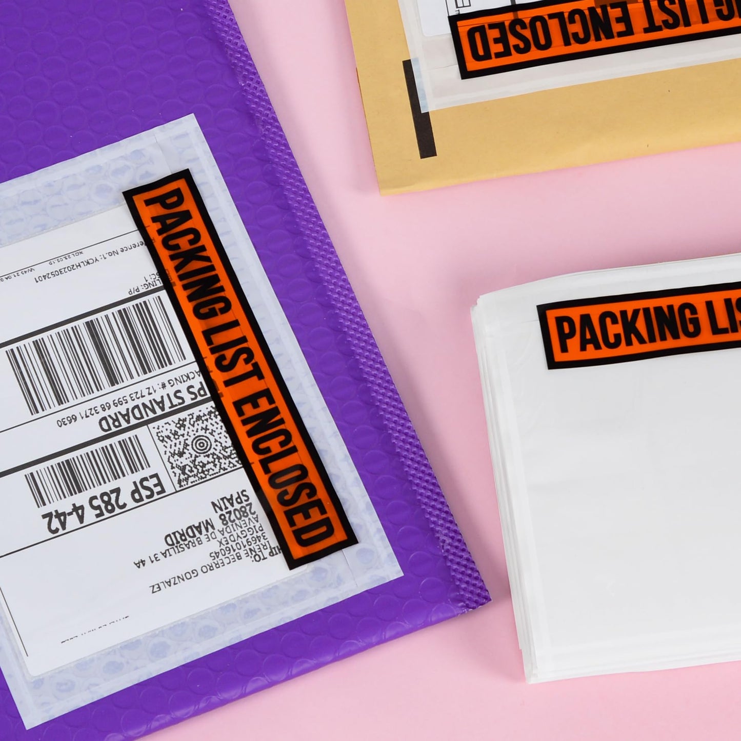 1000 PCS 7.5"x 5.5" Clear Self-Adhesive Packing List Envelopes - Plastic Shipping/Mailing Pouch Enclosed Bags for Packing Slips Invoice