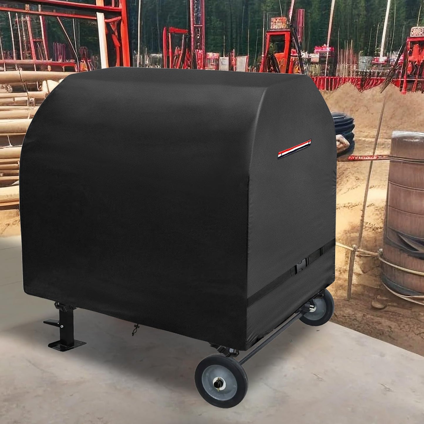 Outdoor Concrete Mixer Cover, Heavy Duty Waterproof Cement Mixers Cover, Made of Heavy-Duty 600D Oxford, All Weather Cement Mixer Covers(50.5"Dx31.5"Wx48"H)