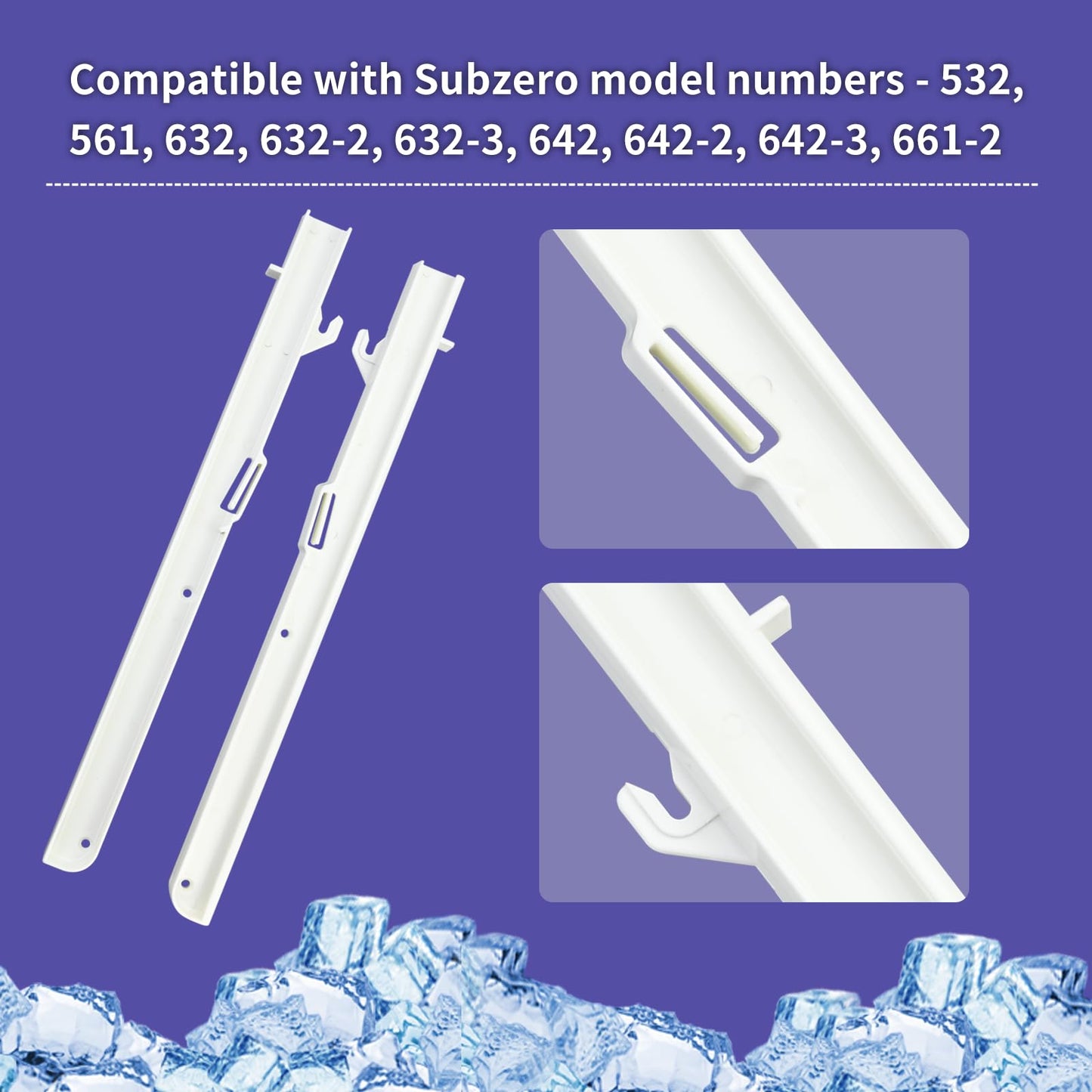 Vanshly 1 Pair Replacement Kit for Subzero Ice Bucket Slides - Left 7014649, Right 7014661