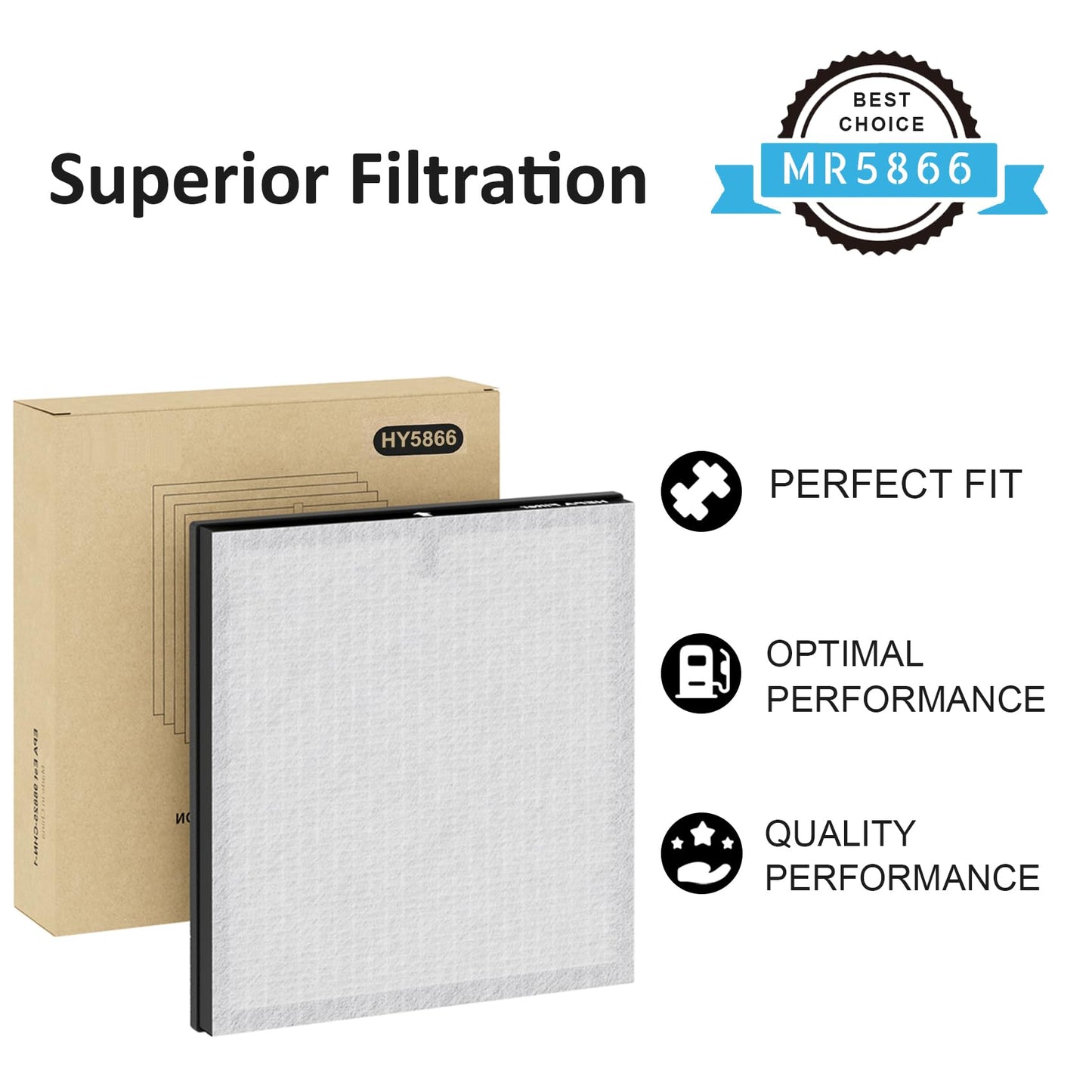 4 Pack MR5866 True High-Efficiency Replacement Filter, Compatible with MORENTO MR5866, 4 High-Efficiency Filters and 8 Pre-Filters
