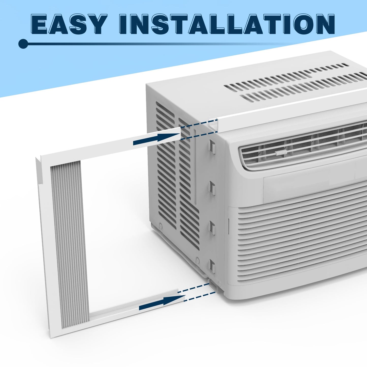 Pearwow Window Air Conditioner Side Panel with Frame,AC Insulation Side Panels Curtain Kit,Fits for Most 10000BTU Window AC Units