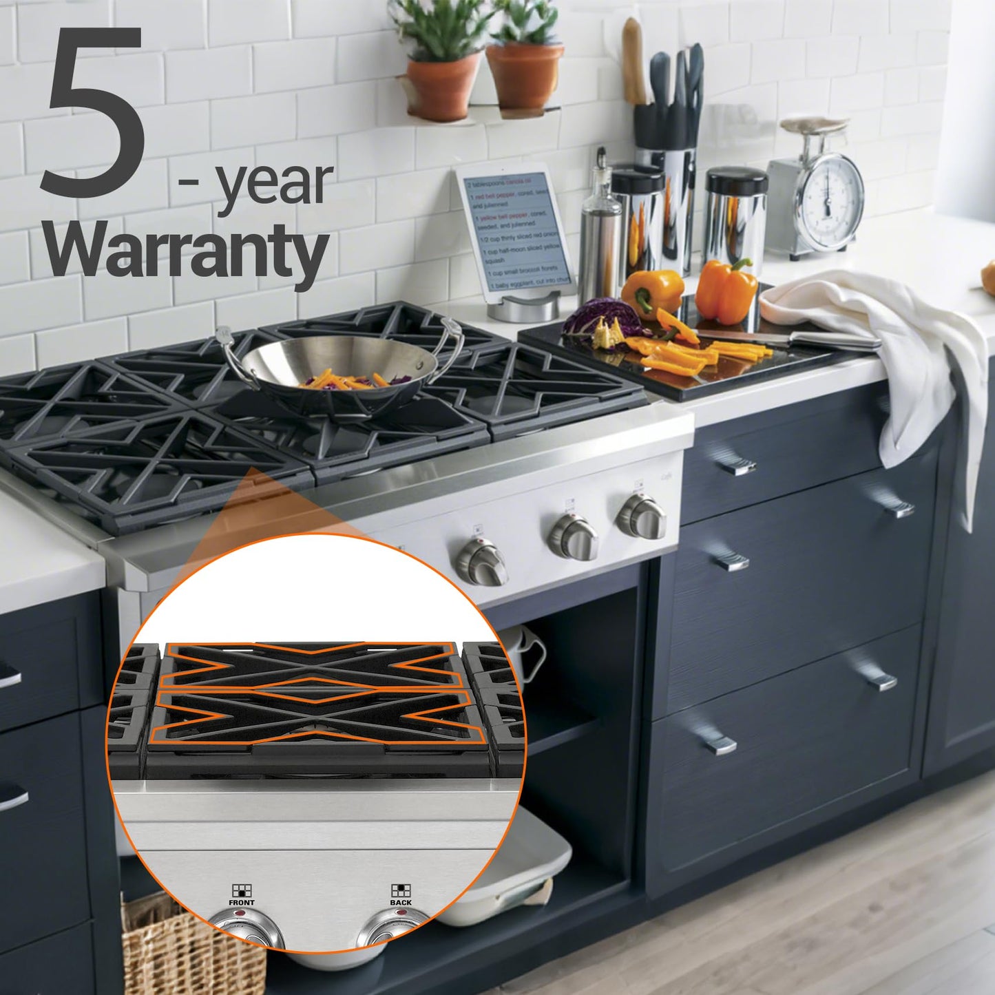 WB31K10252 Range Burner Grate Compatible with GE Multiple Range. OEM Upgraded Material, Long Service Life. WB31K10252 Grate Replacement WB31K10224 WG02L07014 2134475 AP5325819 PS3503825 etc. - 5 Year