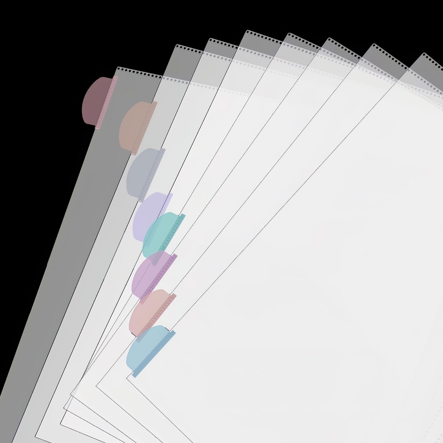 Mr. Pen- Clear Sheet Protectors with Tabs Bulk, 8.5x11 Inches, 8 Tabs, 32 Sets, Durable Clear Plastic Dividers for 3 Ring Binders, Insertable Index Page Divider with Multicolor Tabs