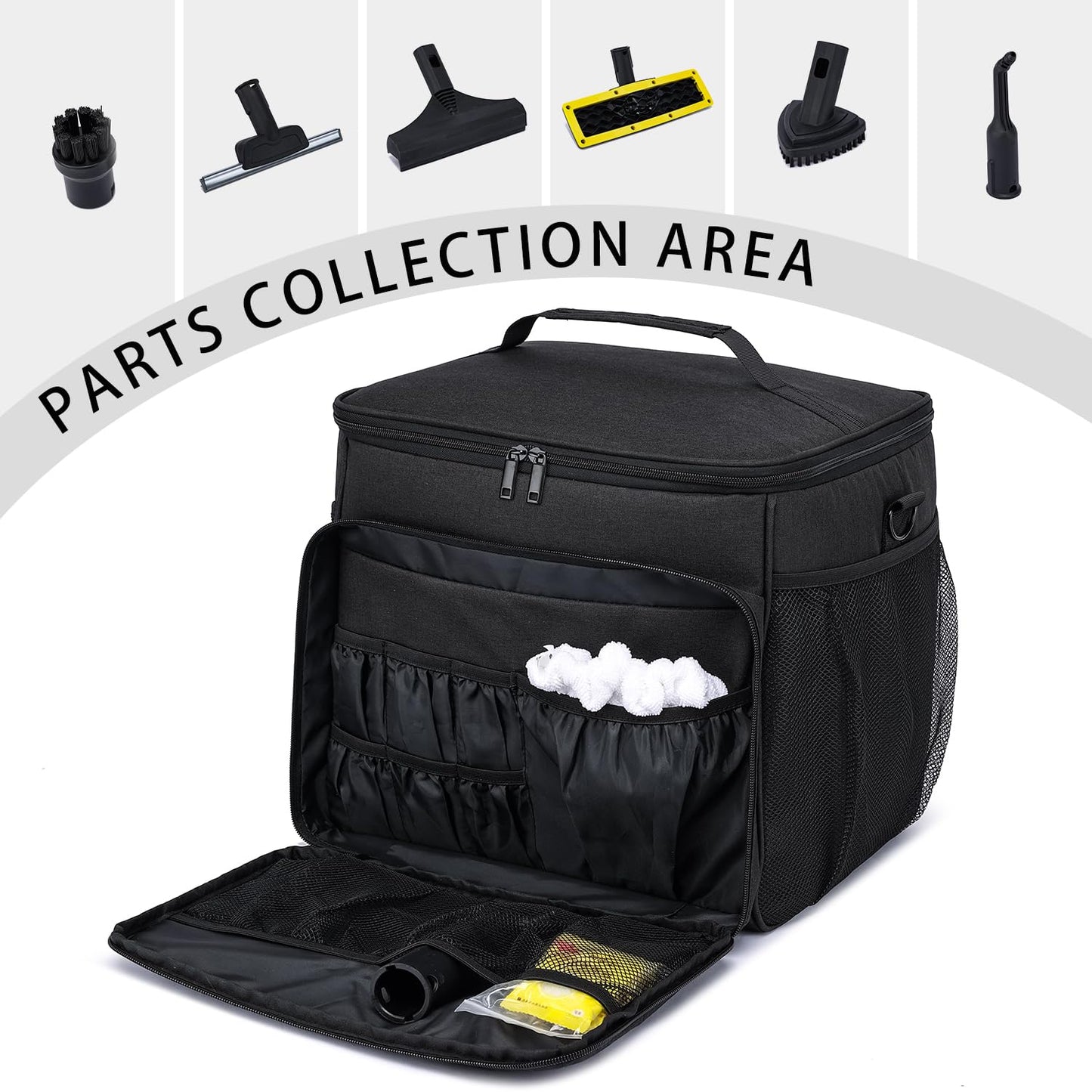 CYUREAY Steam Cleaner Storage Bag Compatible with Dupray Neat & Neat Plus Steam Cleaners, Carrying Case with Pockets for steam Cleaner Accessories, Organizer for Home Cleaning Supplies