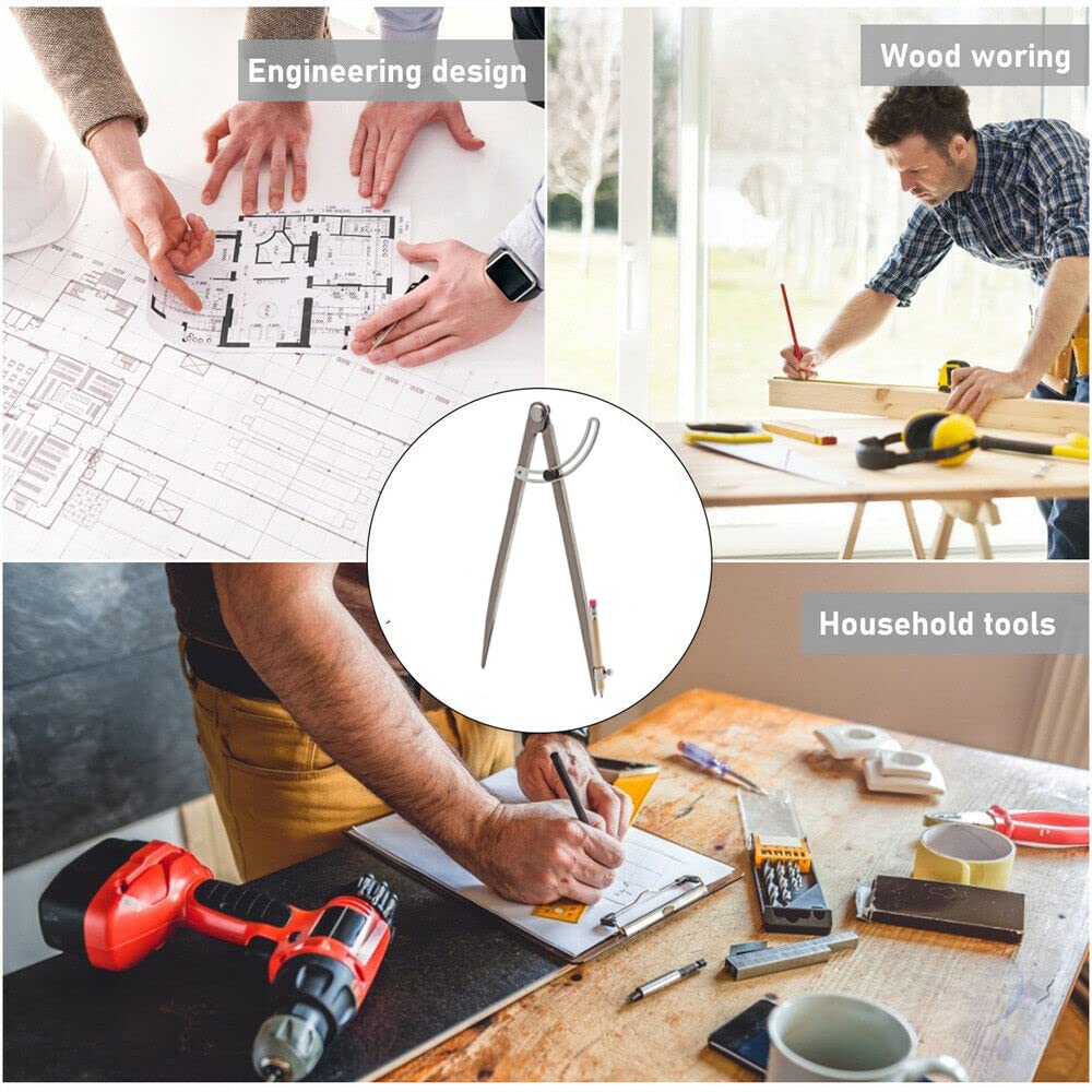 20 inch Compass for Woodworking, Compass for Geometry, Precision Woodworking Compass with Wing Divider and Pencil Holder, Large Compass for Geometry, Woodworking Compass, Drafting, Drawing Compass