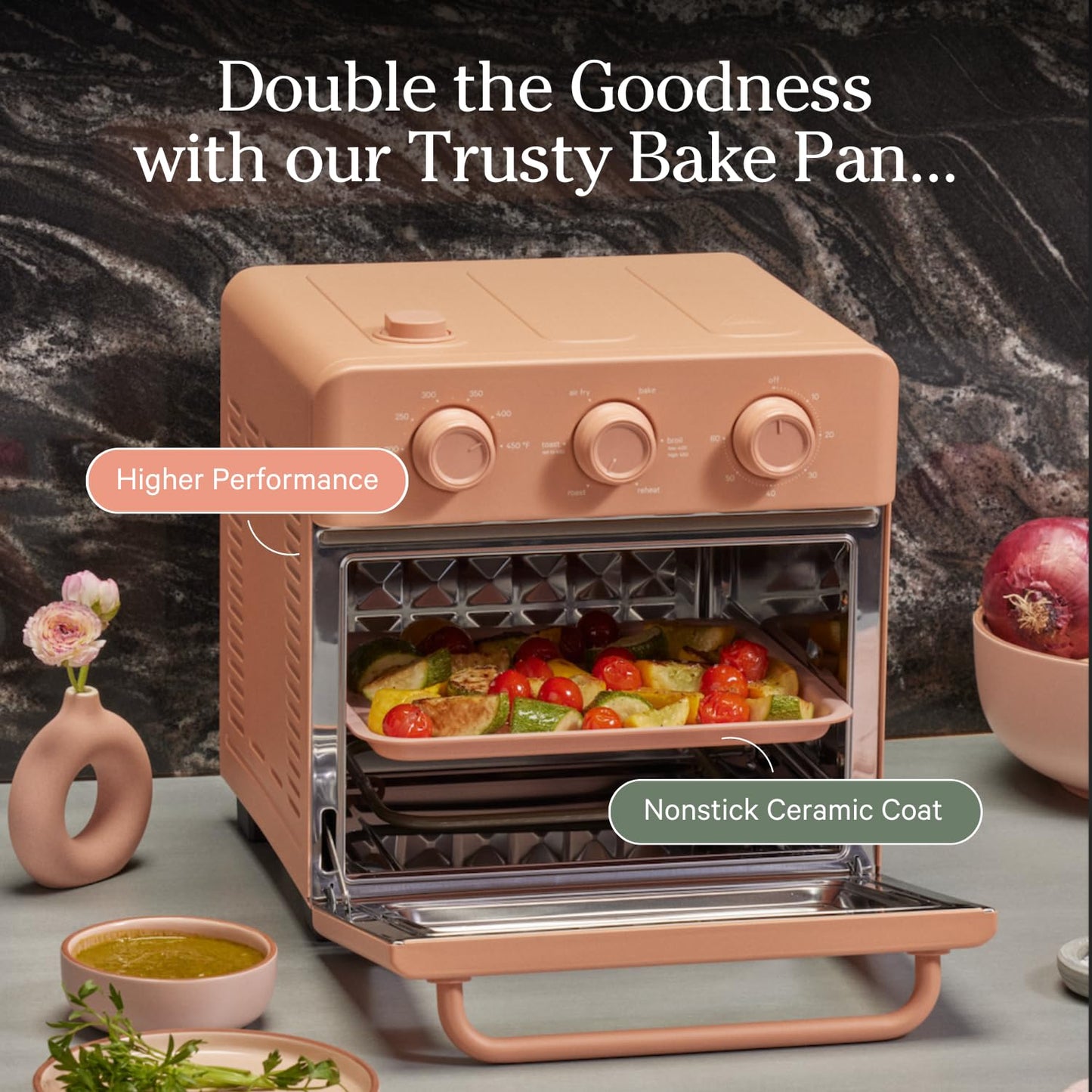 Our Place Wonder Oven Essentials Kit | Extra Air Fryer Basket & Nonstick Ceramic-Coated Bake Pan | Oven Safe, Eco-Friendly | Char