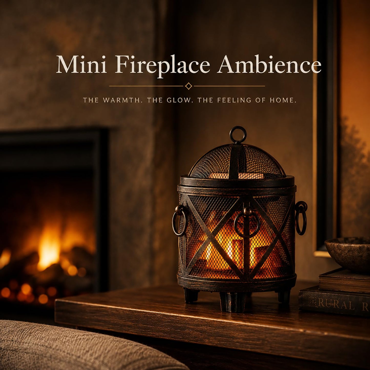 Dicimi Wax Melt Warmer,4-in-1 Electric Wax Melter,Oil Burner,Fireplace Wax Warmers, for Home Office Bedroom Aromatherapy Present and Decorations (Bronze, Fireplace Stove)