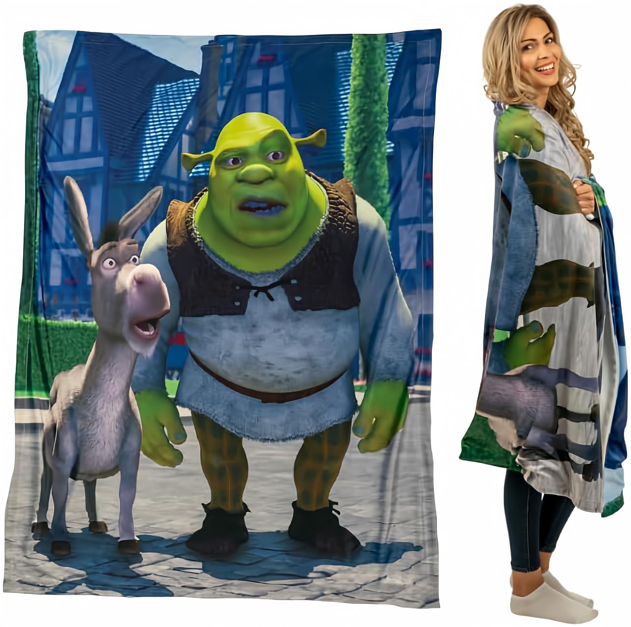 Collectibles Shrek Donkey Bedding Super Soft Micro Raschel Throw, 46 in x 60 in, (Officially Licensed Product) by Franco