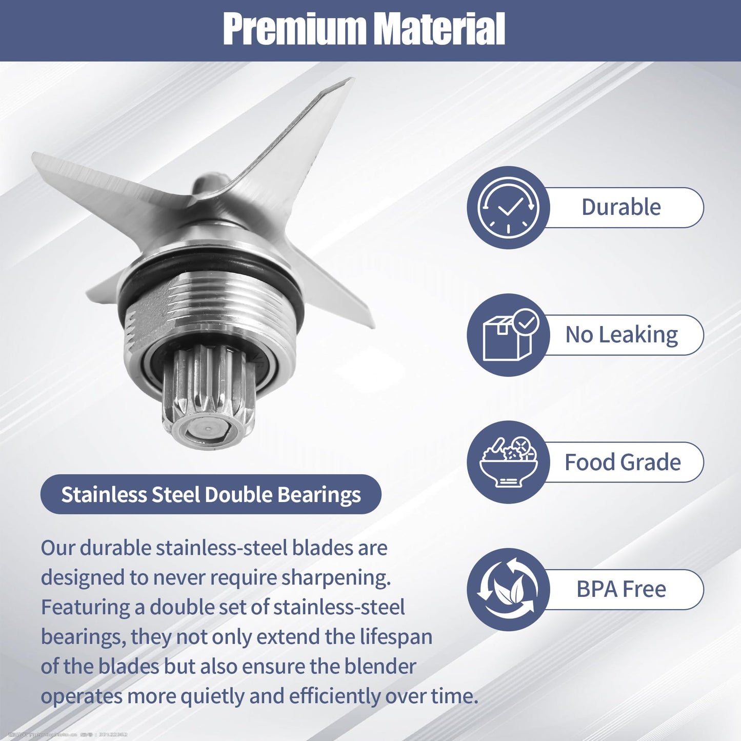 Blender blade Replacement Parts Compatible with Vitamix, Wet Blade Replacement for 5200, 5000, Pro 500, 5500, Standard 64oz, 48oz & 32oz Containers, Dry Blade Assembly with Wrench & Drive Socket Kit