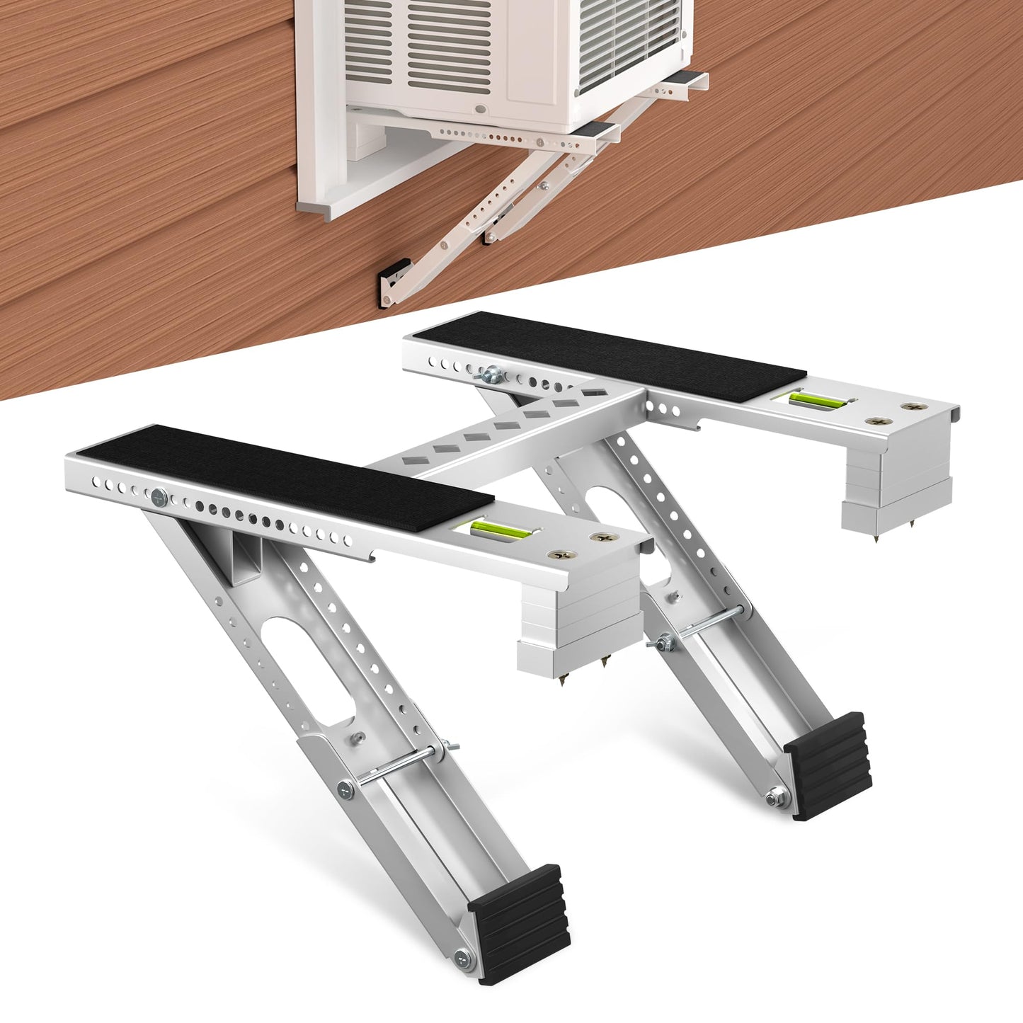 Toutgood Window AC Bracket, Heavy Duty Window Air Conditioner Support Brackets with 2 Arms, A/C Holder for 5000 Btu to 24000 Btu Outdoor AC Window Units, Max 220 Lb Capacity