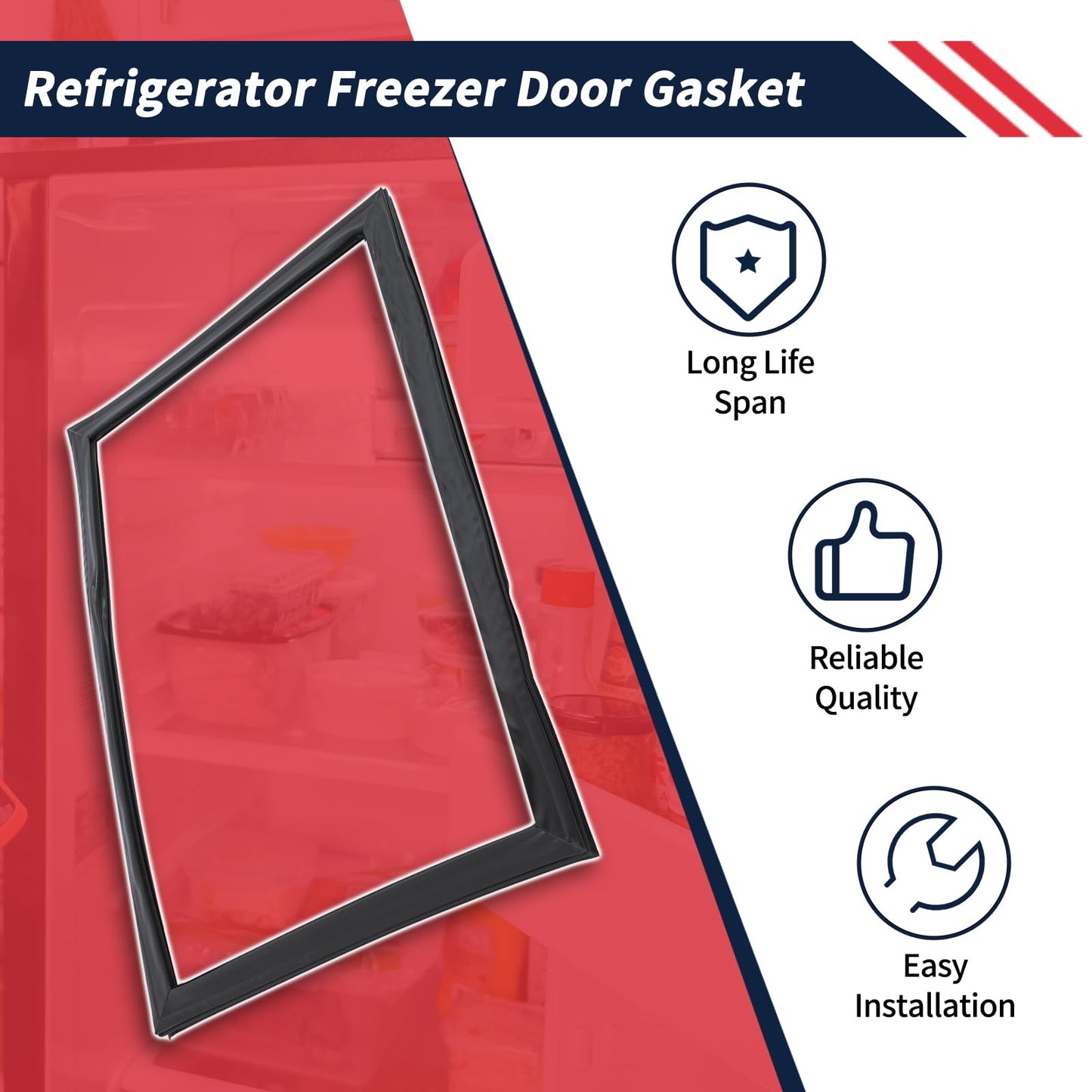 Promrmr WR14X27234 Refrigerator Freezer Door Gasket Compatible with GE Refrigerator Freezer Door Seal Replacement WR14X21235 WR14X21197 AP6041577 4468125