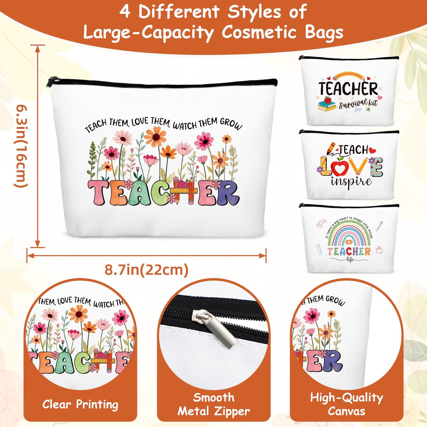 WenmthG 20Pcs Teacher Appreciation Gifts Bulk for Women - Thank You Teachers Gifts with Cosmetic Bags Notebooks Pens Bracelets Thank You Cards for Graduation Teacher’s Day End of Year Easter Birthday