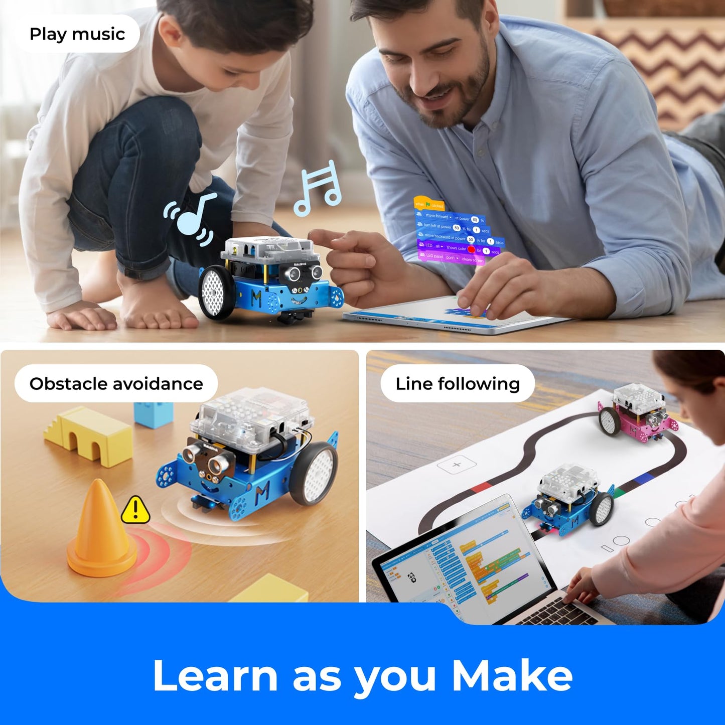 Makeblock mBot Robot Kit, Robotics for Kids Ages 8-12 Learn to Code with Scratch & Arduino, STEM Toys Science Kits for Kids Age 8-12 Boys and Girls Age 8+