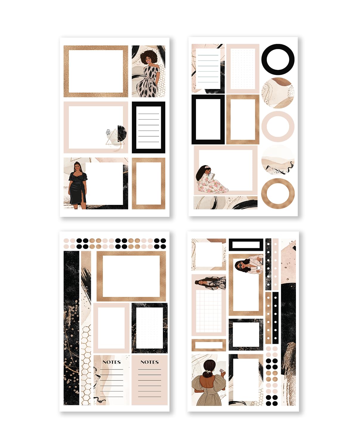 Rongrong Black Girl Magic Planner Stickers Book Volume 2 for Planners, Calendars, Journals, Vision Boards and Projects – Premium Quality, Hand Drawn – Scrapbook Accessories - 24 Pages