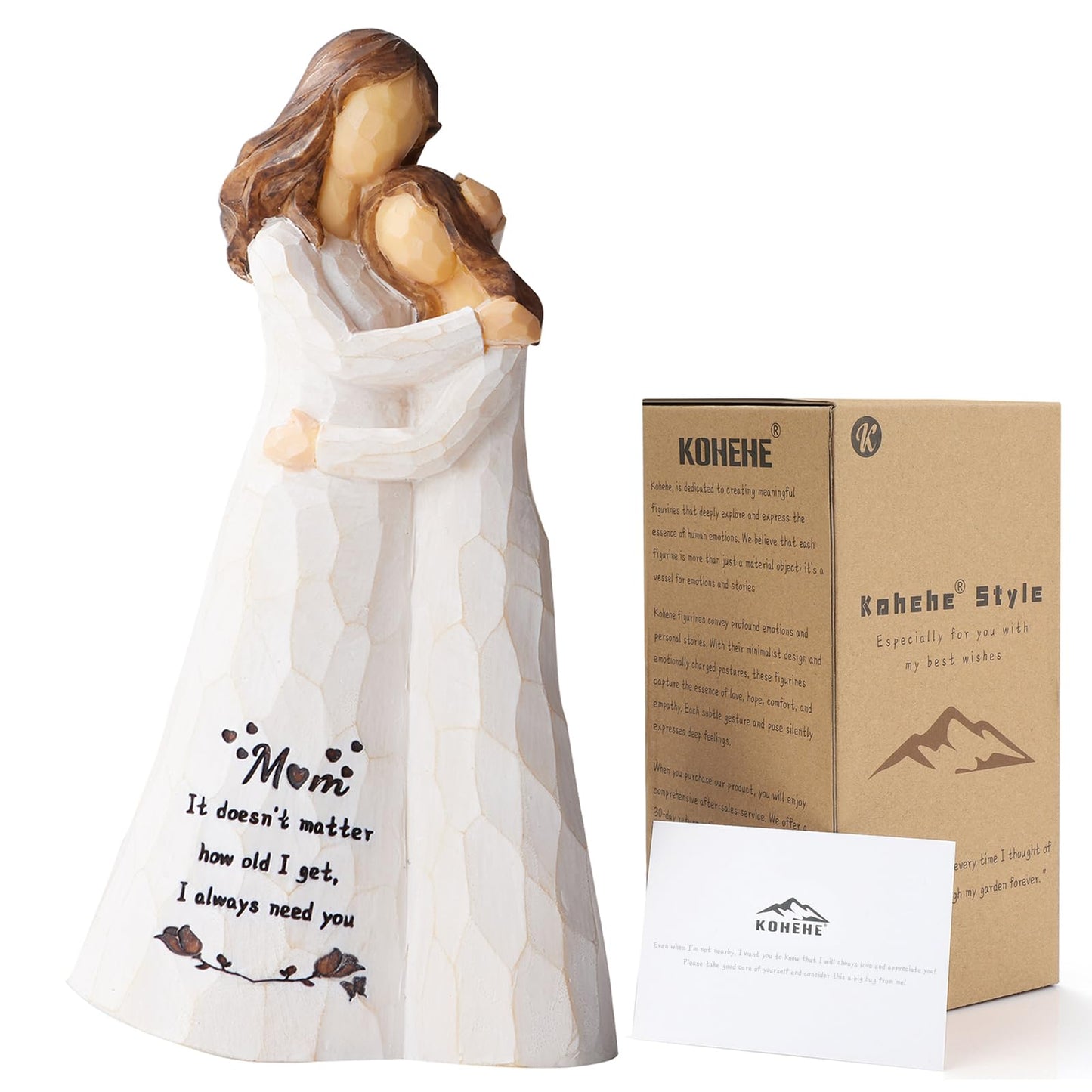 Kohehe Gifts for Mom, Mom Birthday Gifts from Daughter, 5.5" Handmade Figurine Gift for Mama Mother, Meaningful Moms Gift Ideas for Mothers Day, Birthday, Valentines Day, Christmas