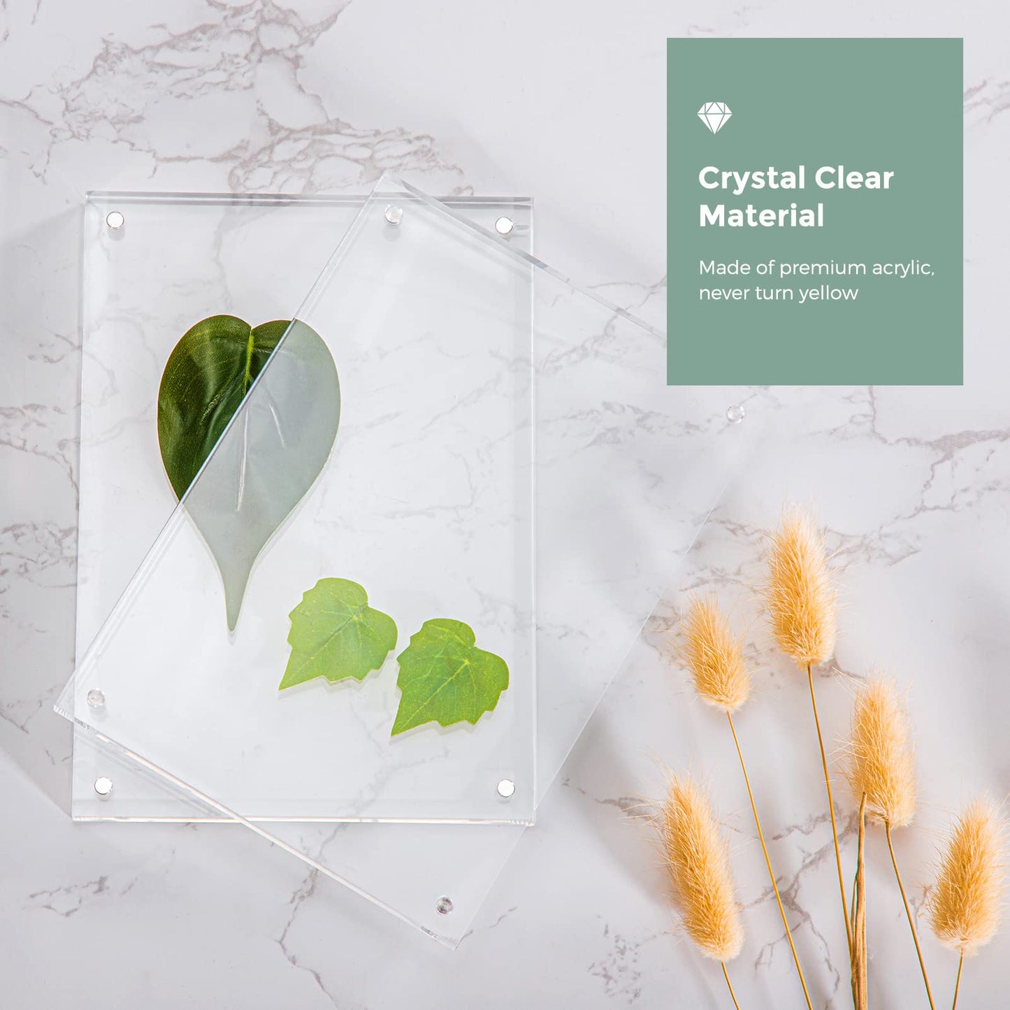 Syntrific 5x7 Acrylic Photo Frame 5Pack Premium Acrylic Photo Frame Magnetic Picture Frames Clear