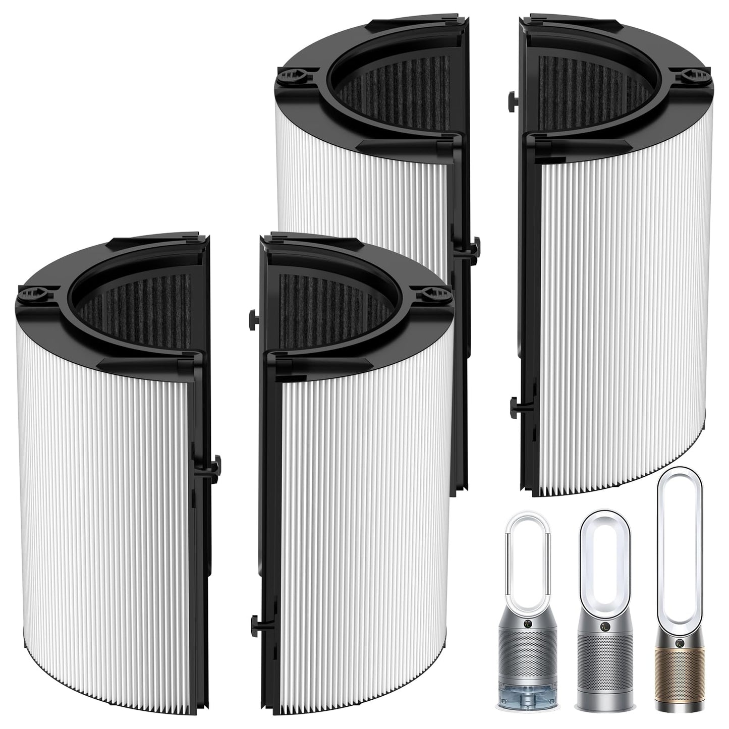 2 Pack Upgraded 360° Combi Glass HEPA+Carbon Filter for Dyson HP1 HP2 PC1 PC2 TP04 TP06 TP07 TP09 TP10 TP7A HP04 HP06 HP07 HP09 HP10 HP4A HP7A PH01 PH02 PH03 PH04 PH3A filter replacement, #965432-01