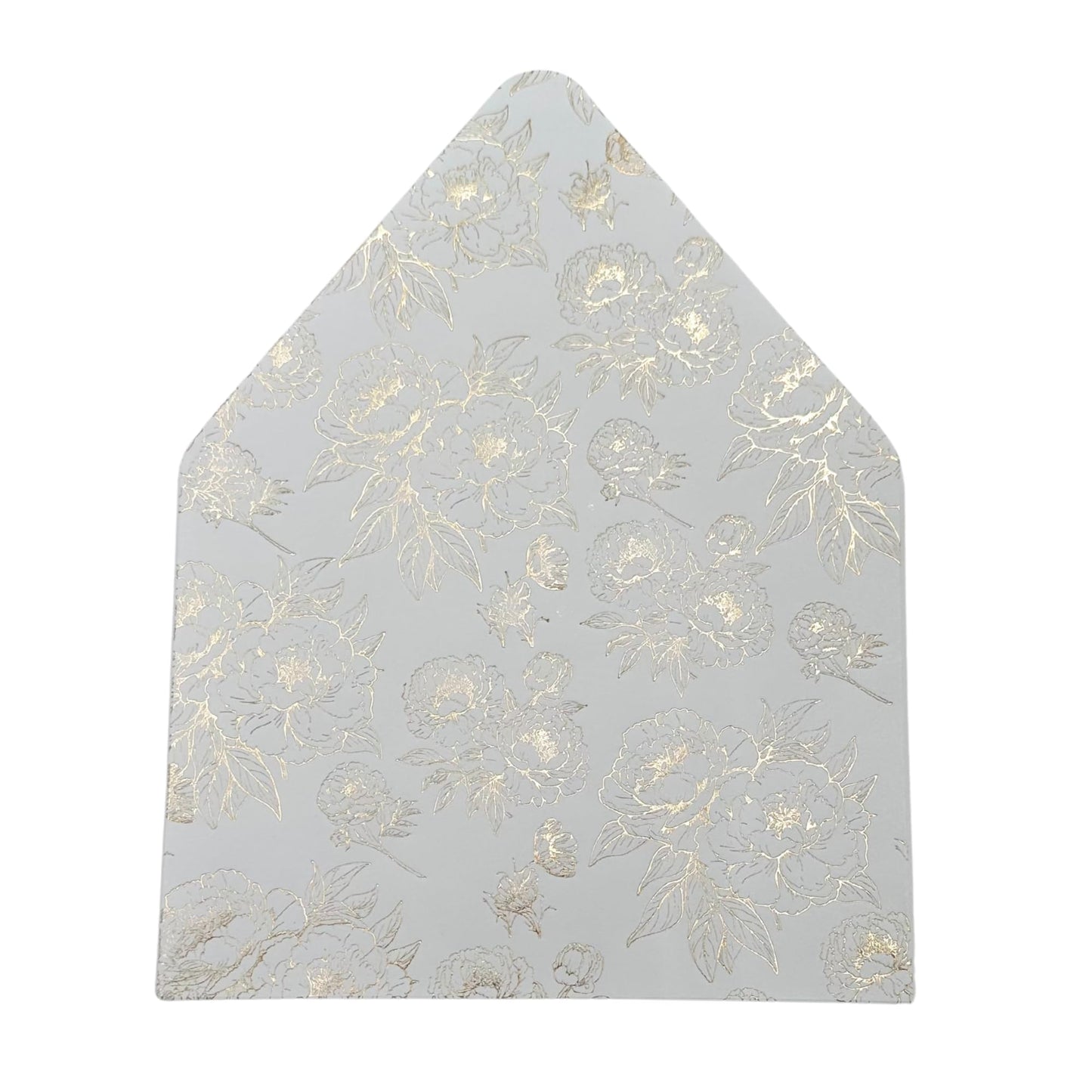 A7 Euro Flap Envelope Liners for 5x7 Insert, 50 Pack, Wedding Invitaion (Gold Foil Floral)