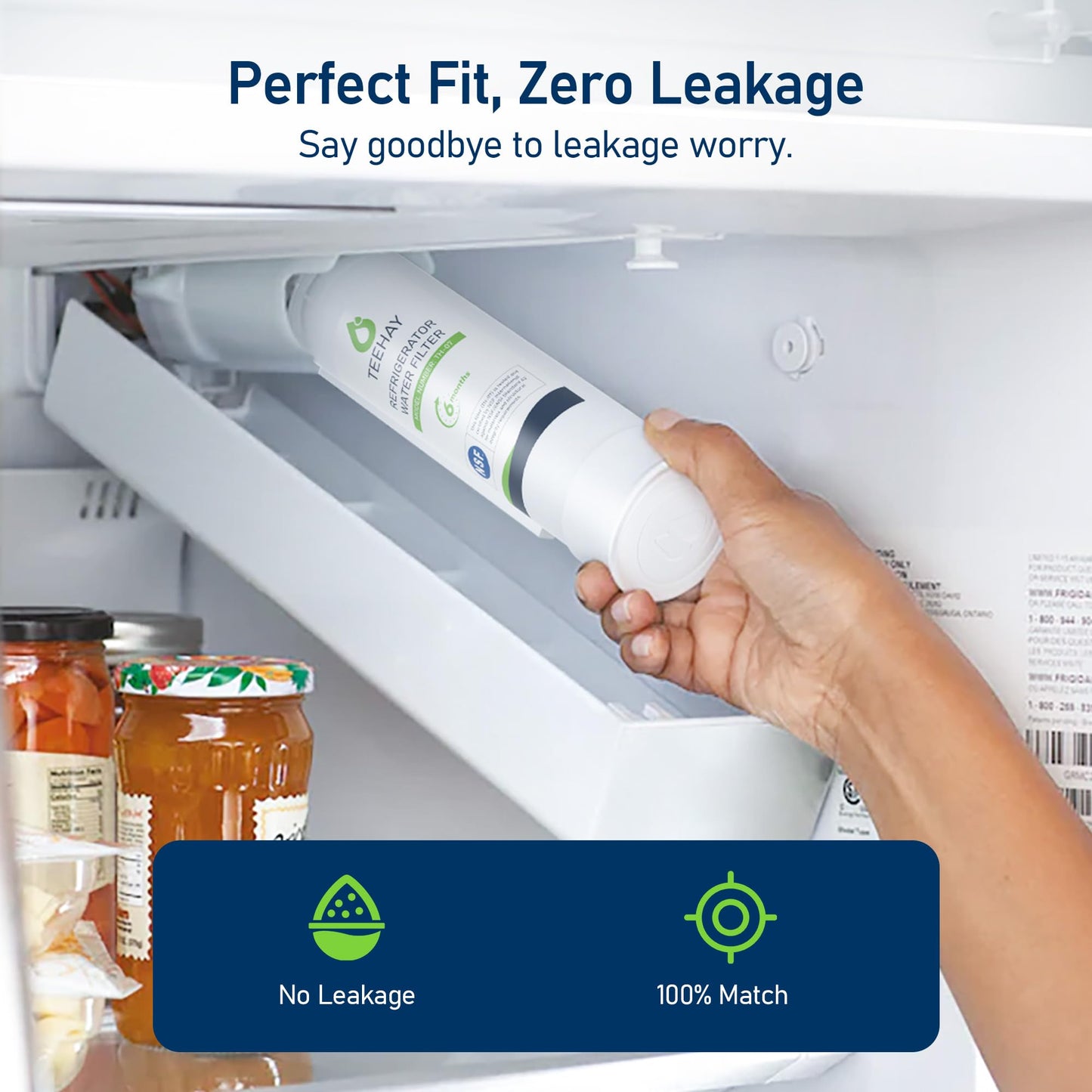 TEEHAY PWF-1 FPPWFU01 Frigidaire Water Filter, Compatible with Frigidaire FRFS2823AS, FRFS282LAF, FRSC2333AS, FRSS2323AB, FRSS2323AS, FRSS2623AB, FRSS2623AS, FRSS2623AW, FRSS26L3AF, 3 Pack