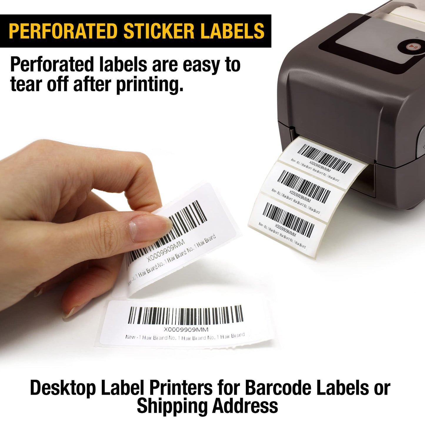 Jumuk Supplies 2 5/8" X 1” Direct Thermal Labels 2000 Per Roll Perforated Sticker for Barcode Shipping Labels Desktop Label Printers for Multipurpose Shipping Address (6 Rolls (12,000 Labels))