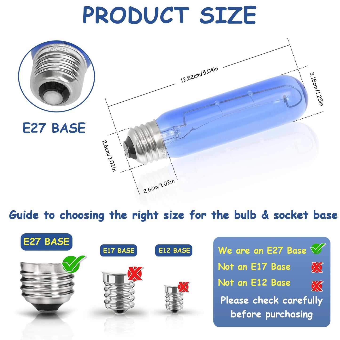 7006999 WLF7006999 Fits for Sub-Zero Compatible Blue Glass Refrigerator Light Bulb, E26 Base, 40W, A15 Shape For Replacement Light bulb 3030040 3030180 48709 7009935 110V-130V ﻿ (4 packs)