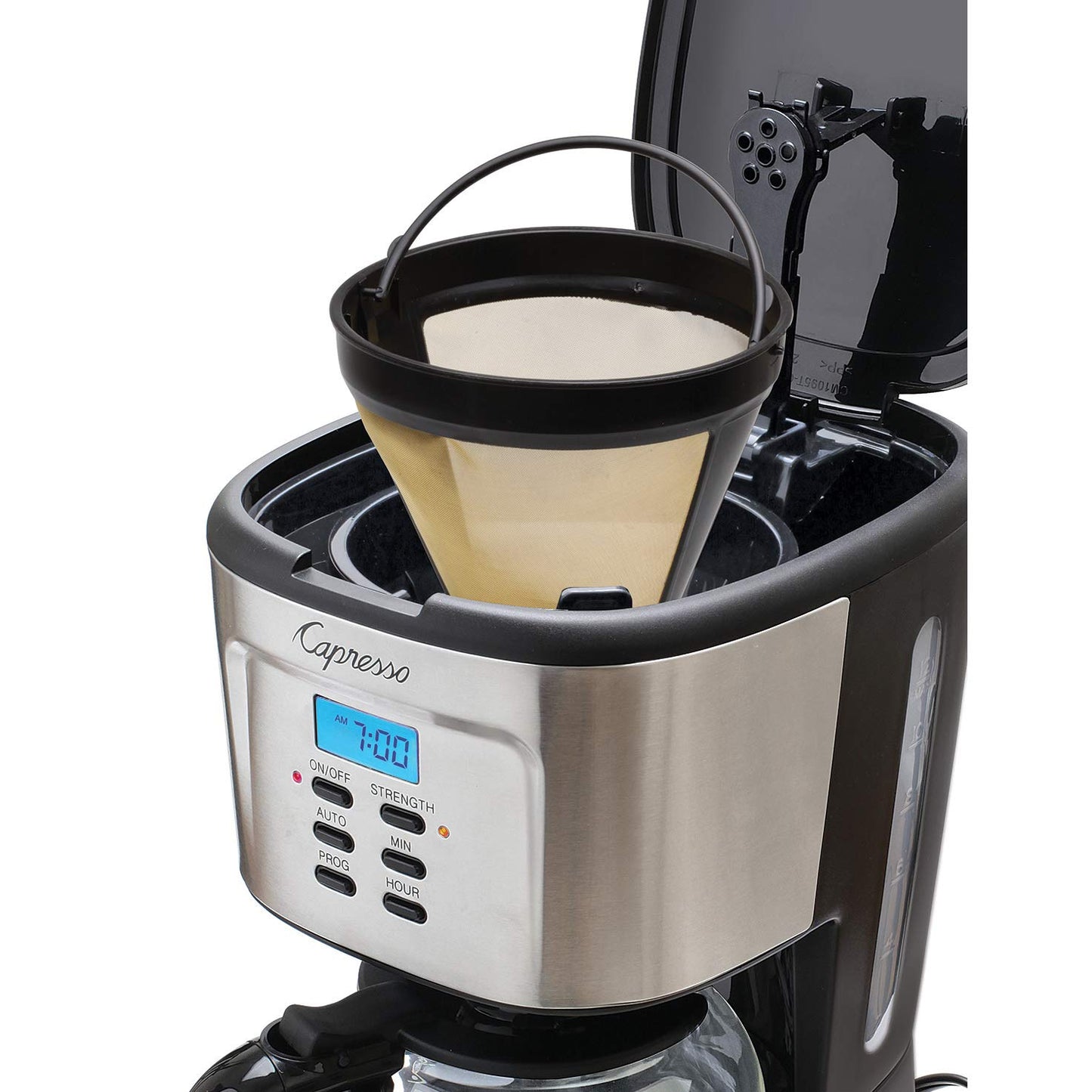 Capresso 12-Cup Coffee Maker with Glass Carafe, Stainless and Black 416.05