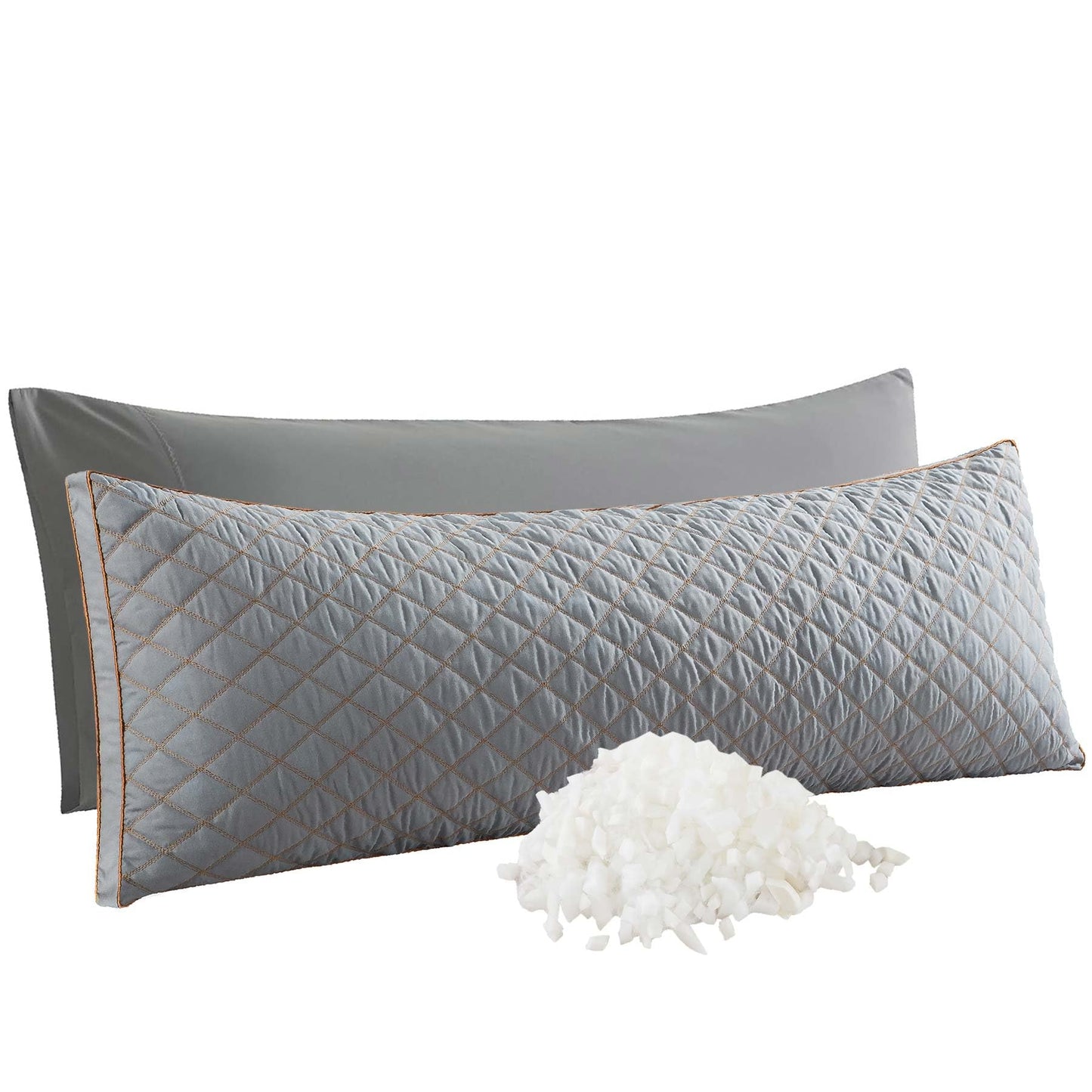 WhatsBedding Memory Foam Body Pillow for Adults, Long Pillow for Sleeping, Full Body Pillow for Bed - Dark Grey