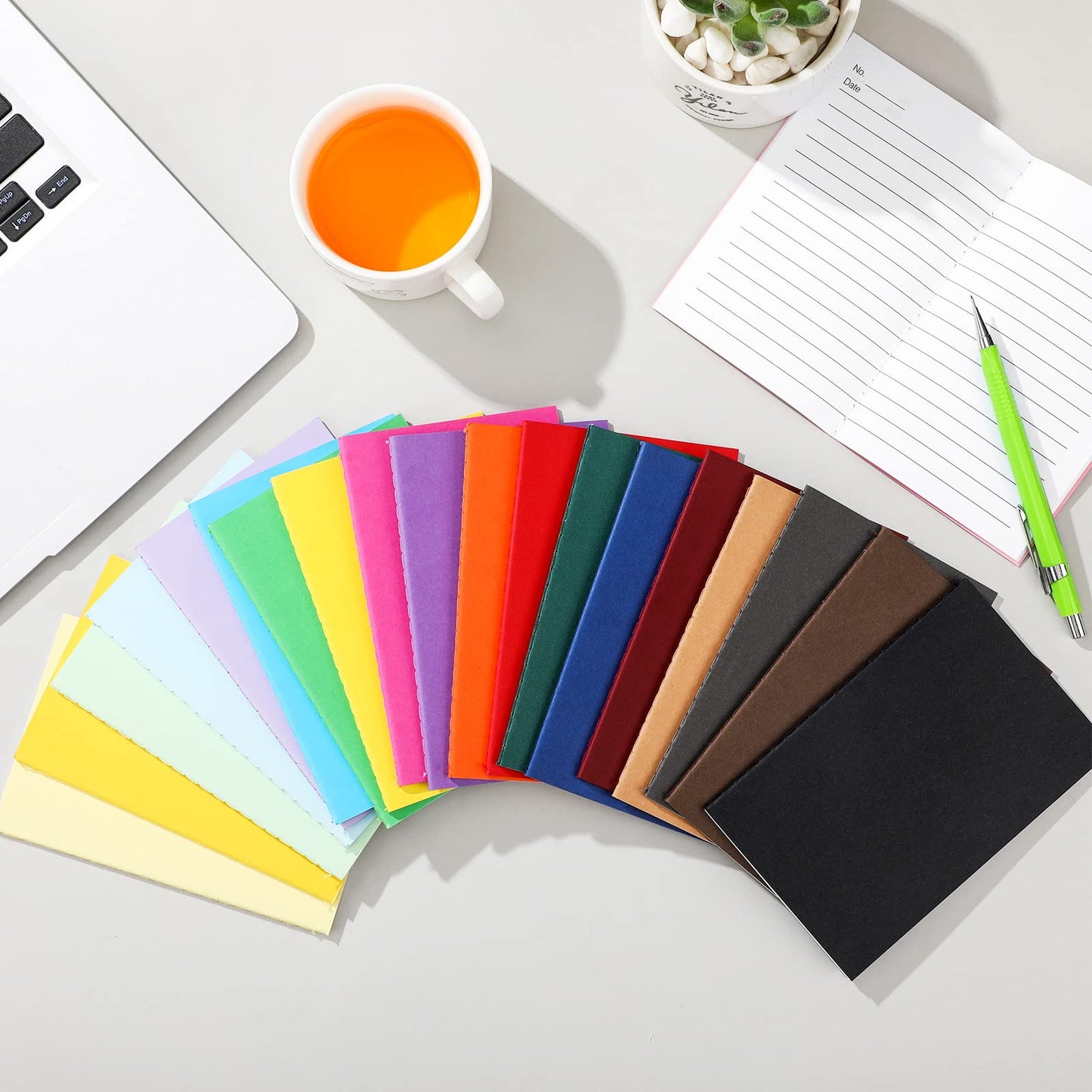 Yexiya 100 Packs Mini Notebooks Colorful Lined Small Pocket Notebook Blank Marriage Memos Notepad Set Thanksgiving Christmas Gift School Students Kids Sketch Drawing, 3.5 x 5.5 Inch, 20 Color