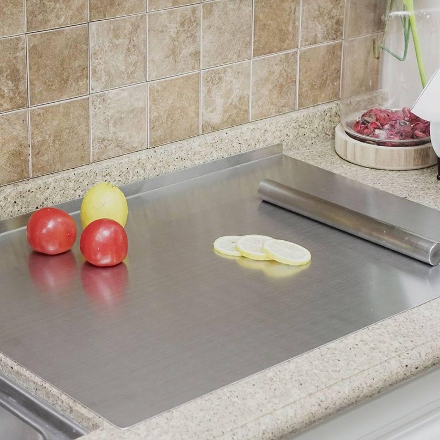 BILLAMB Stainless Steel Cutting Boards for The Kitchen, Suitable for Meat, Fruits, Vegetables, Bread, and Baking Large-sized Cutting Boards (60 x 40cm/23.6 x 15.7 in)