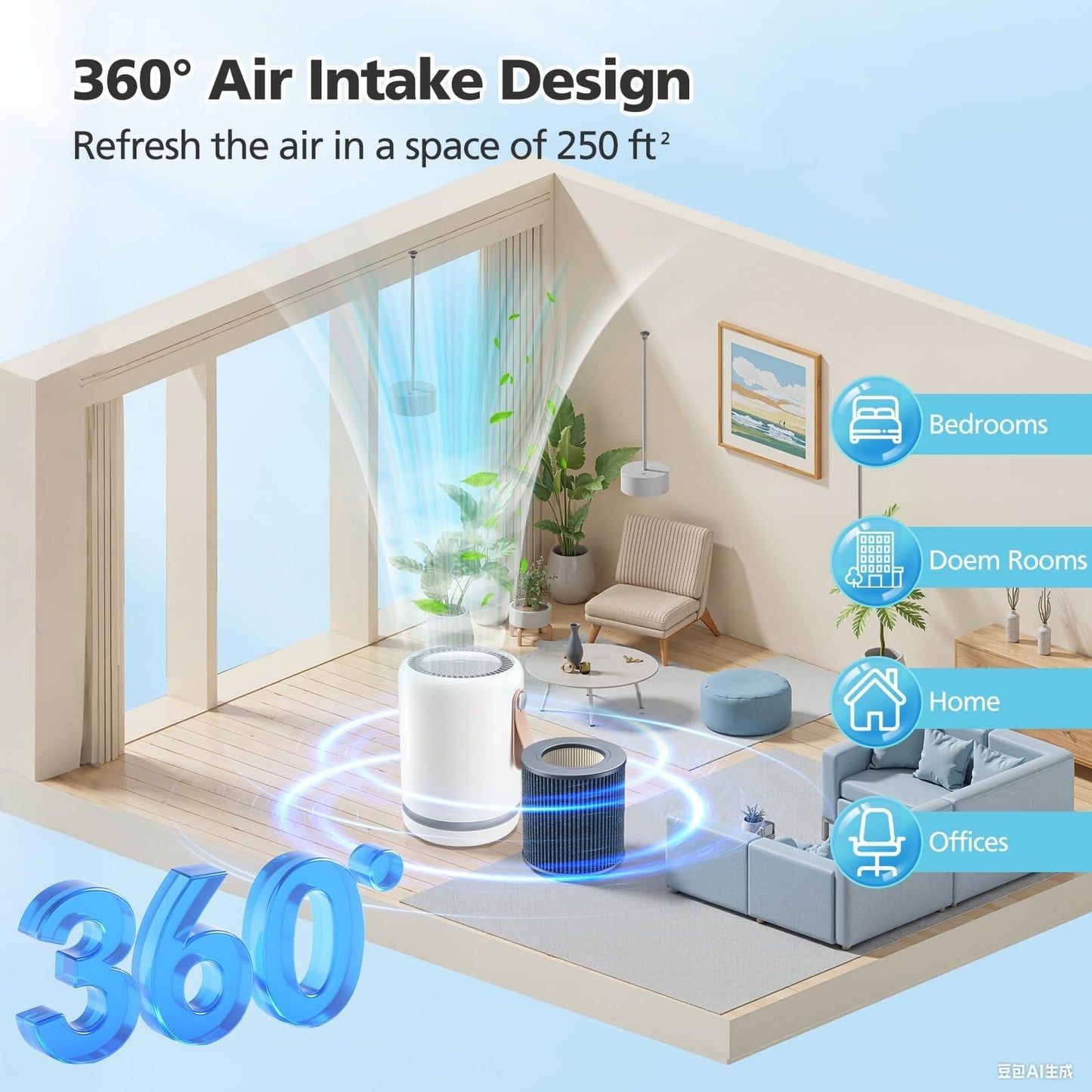 2 Pack Air Mini Replacement Filters Compatible with Molekule Tri-Power Air Mini and Air Mini+ Air Purifiers, 3-in-1 Activated Carbon Filter