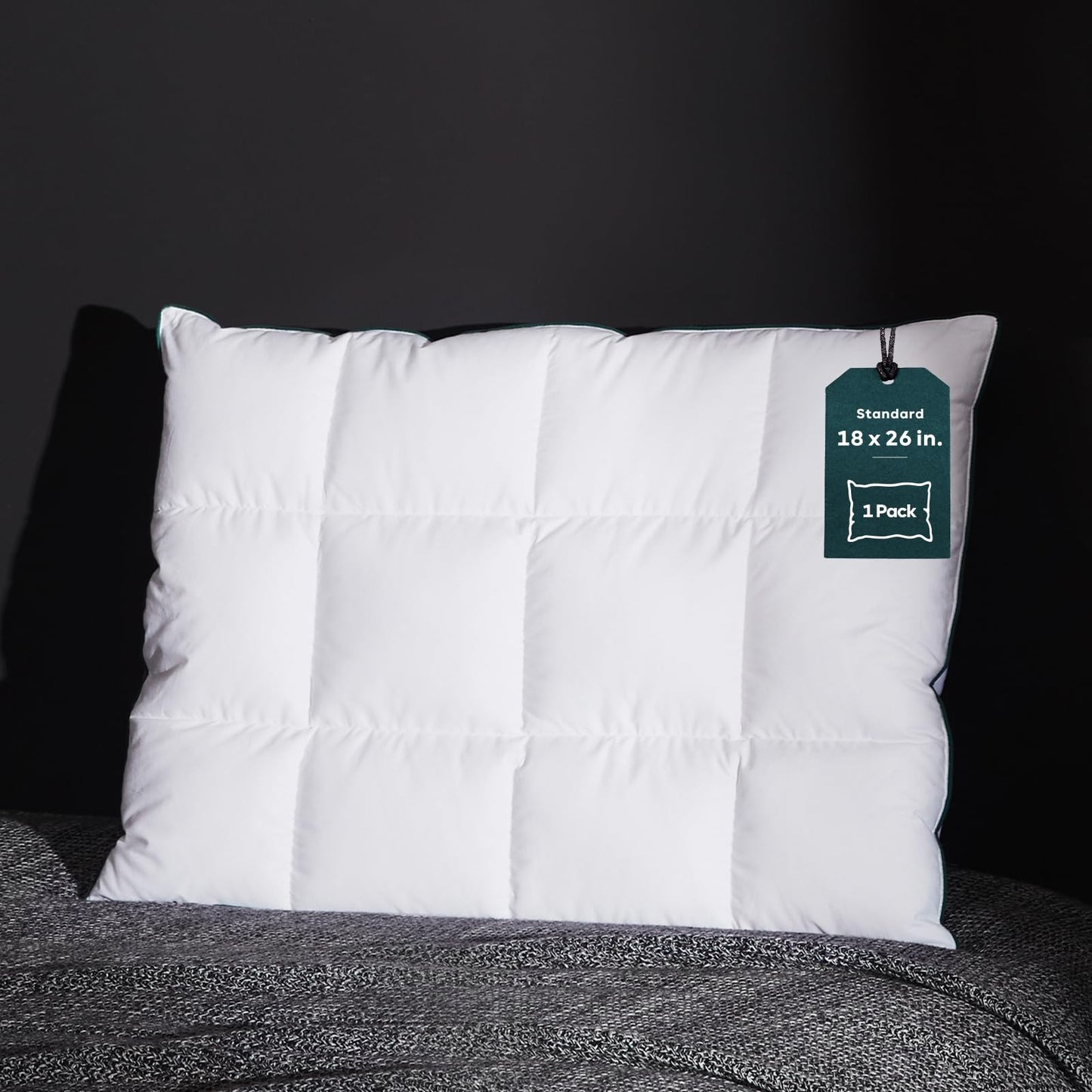Three Geese Ultra Thin Flat Goose Down Feather Pillows for Sleeping Standard Size, 2.5" Height, 100% Cotton Cover, Ultra Slim Hotel Collection Bed Pillow for Stomach, Back Sleeper, 18x26 in.